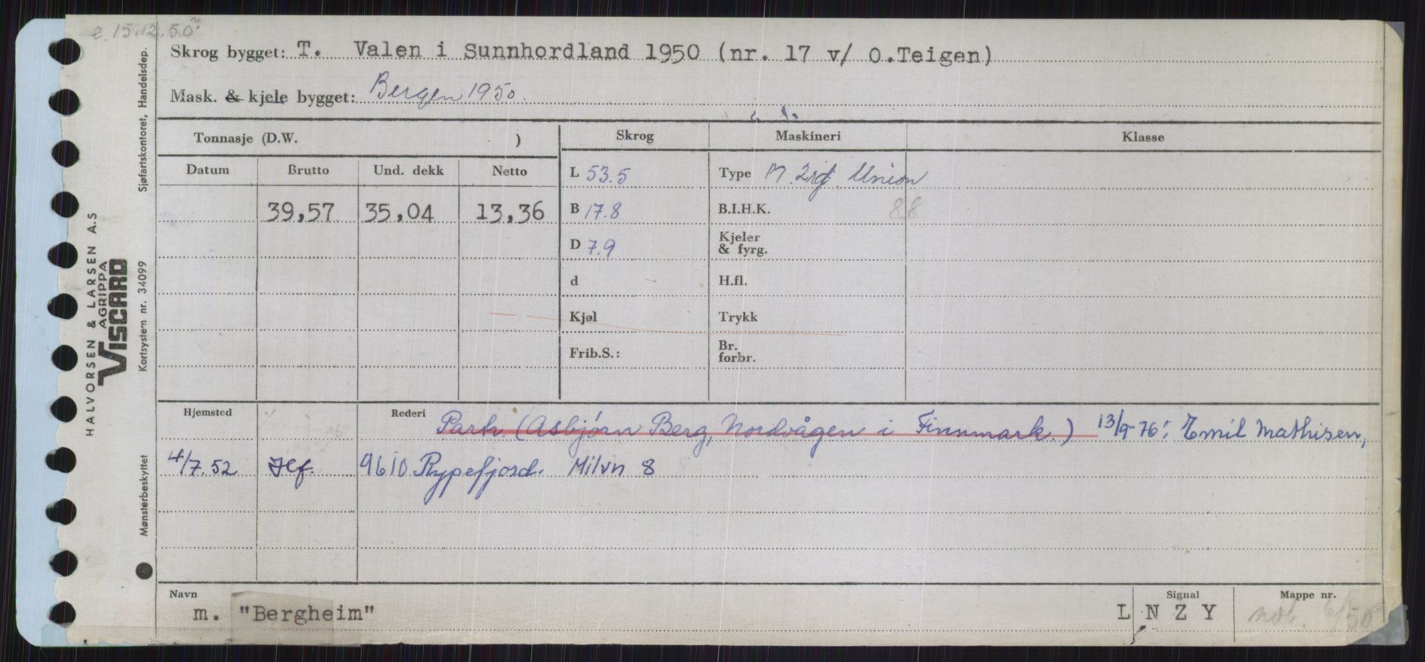 Sjøfartsdirektoratet med forløpere, Skipsmålingen, RA/S-1627/H/Ha/L0001/0001: Fartøy, A-Eig / Fartøy A-Bjøn, p. 849