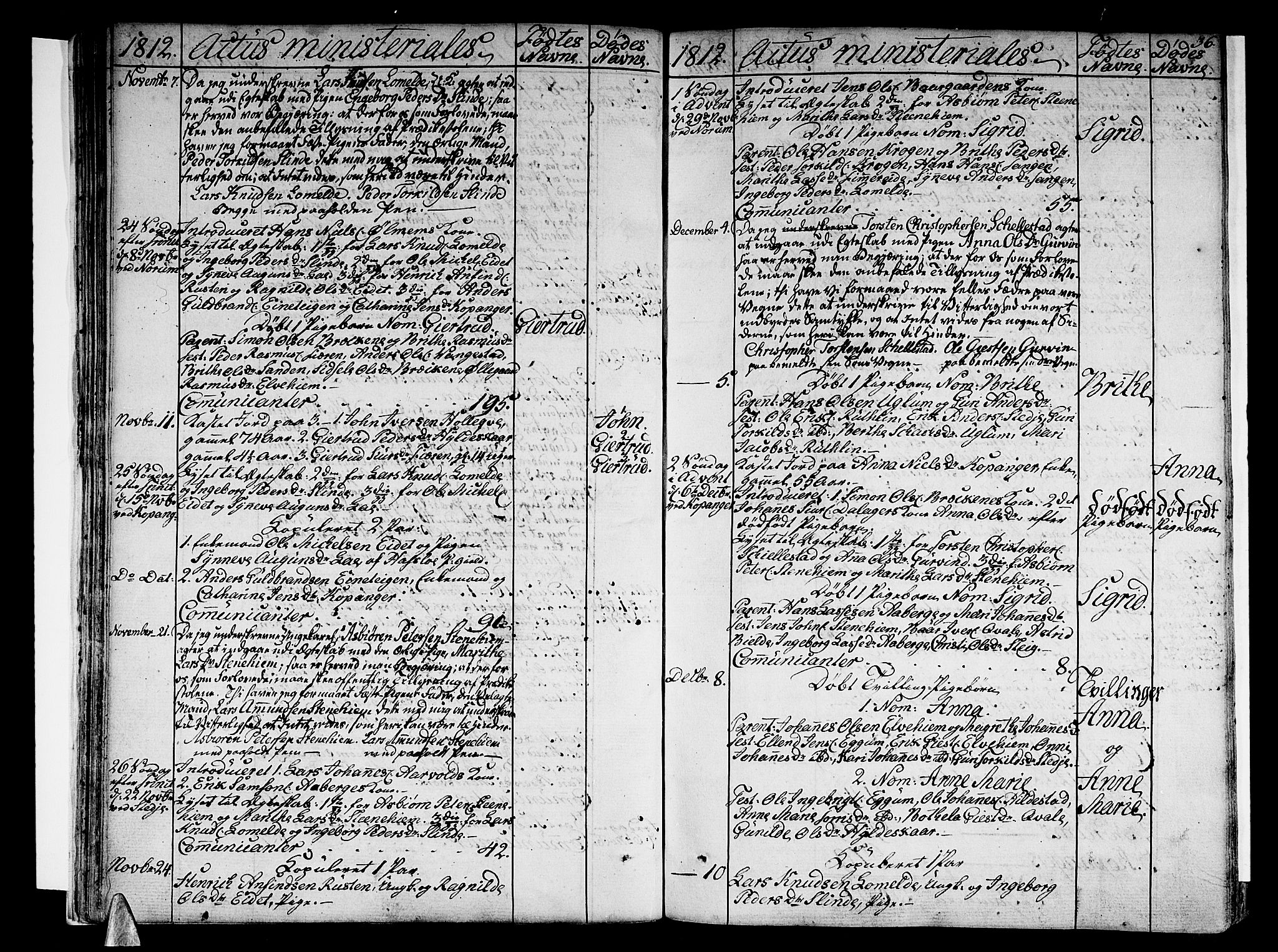 Sogndal sokneprestembete, SAB/A-81301/H/Haa/Haaa/L0009: Parish register (official) no. A 9, 1809-1821, p. 36
