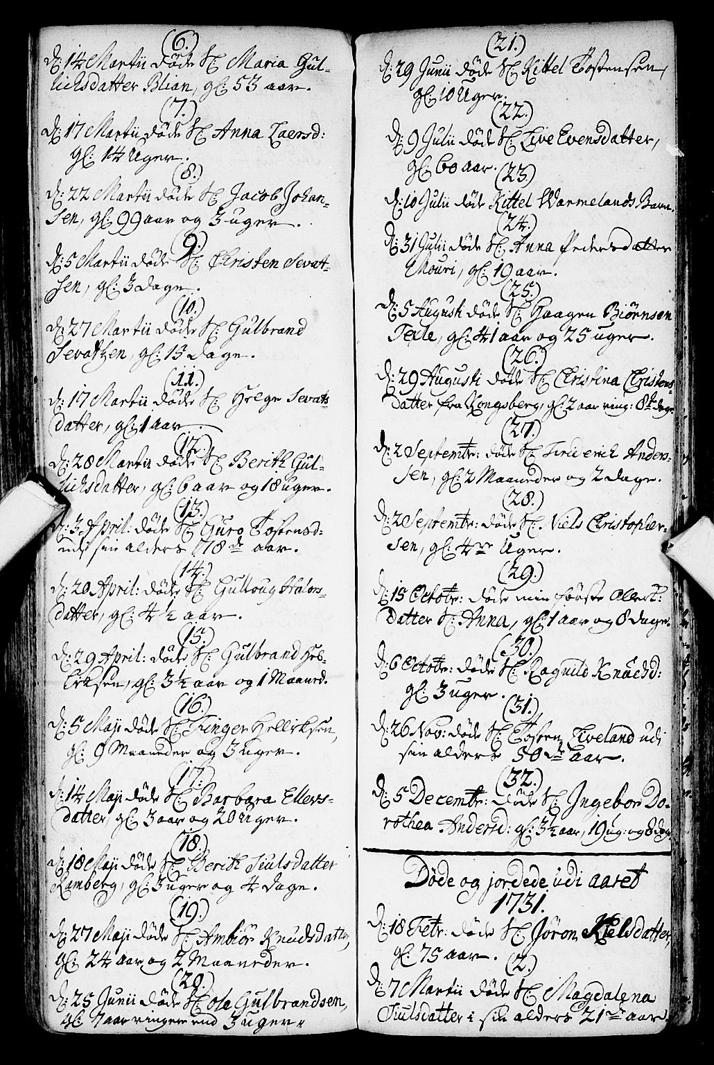 Flesberg kirkebøker, SAKO/A-18/F/Fa/L0002: Parish register (official) no. I 2, 1726-1747