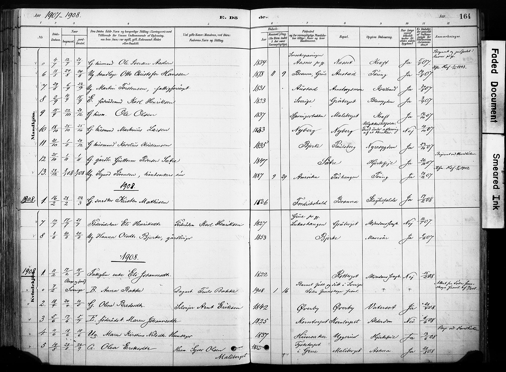 Hof prestekontor, AV/SAH-PREST-038/H/Ha/Haa/L0011: Parish register (official) no. 11, 1879-1911, p. 164