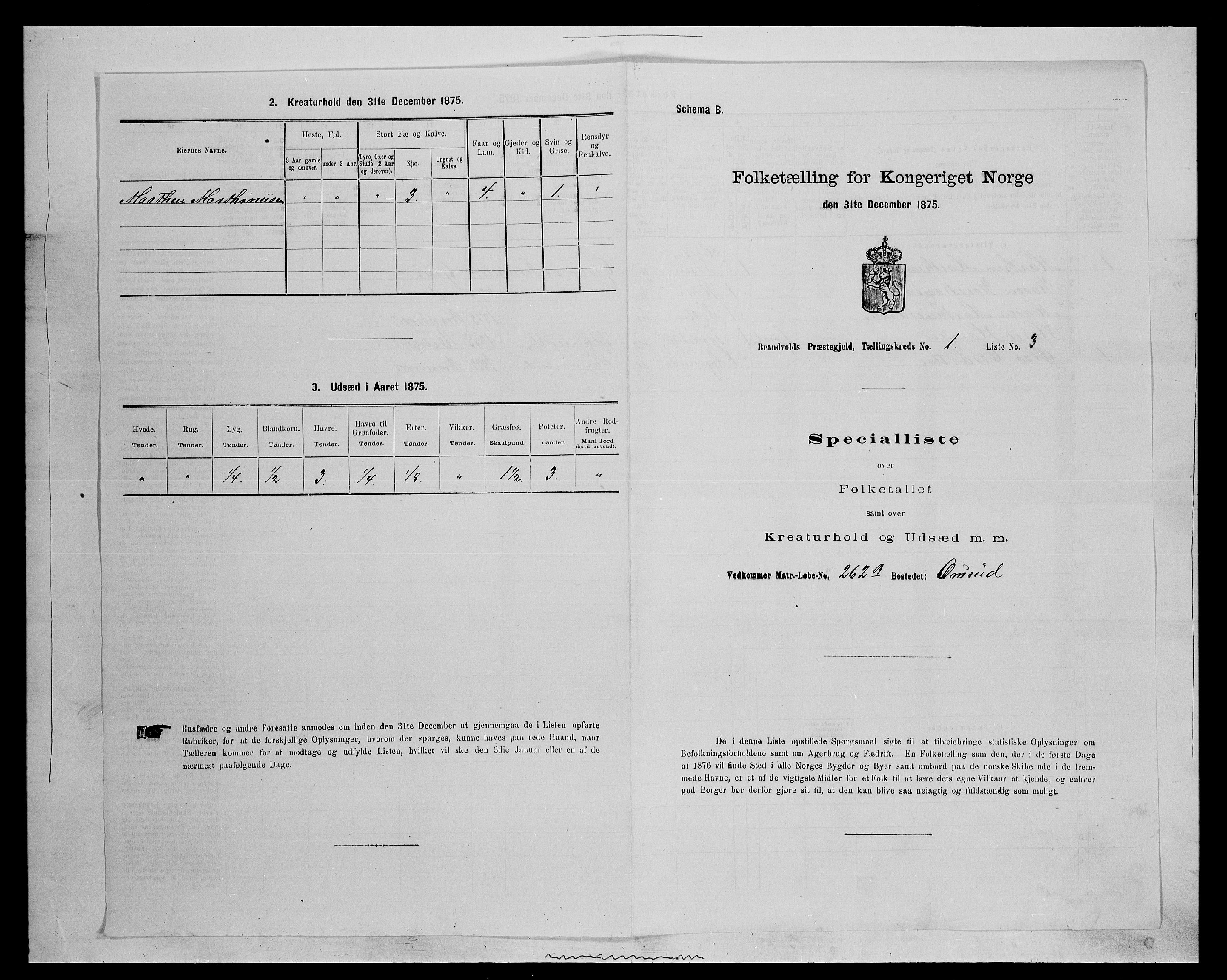 SAH, 1875 census for 0422P Brandval, 1875, p. 82