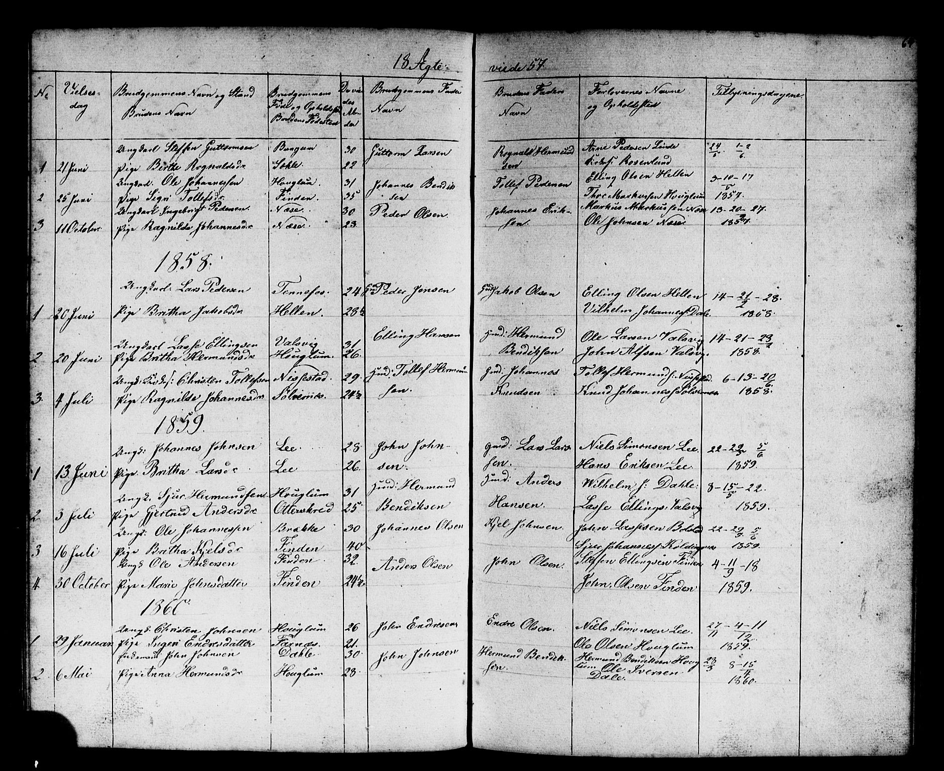 Vik sokneprestembete, SAB/A-81501: Parish register (copy) no. B 1, 1847-1877, p. 64