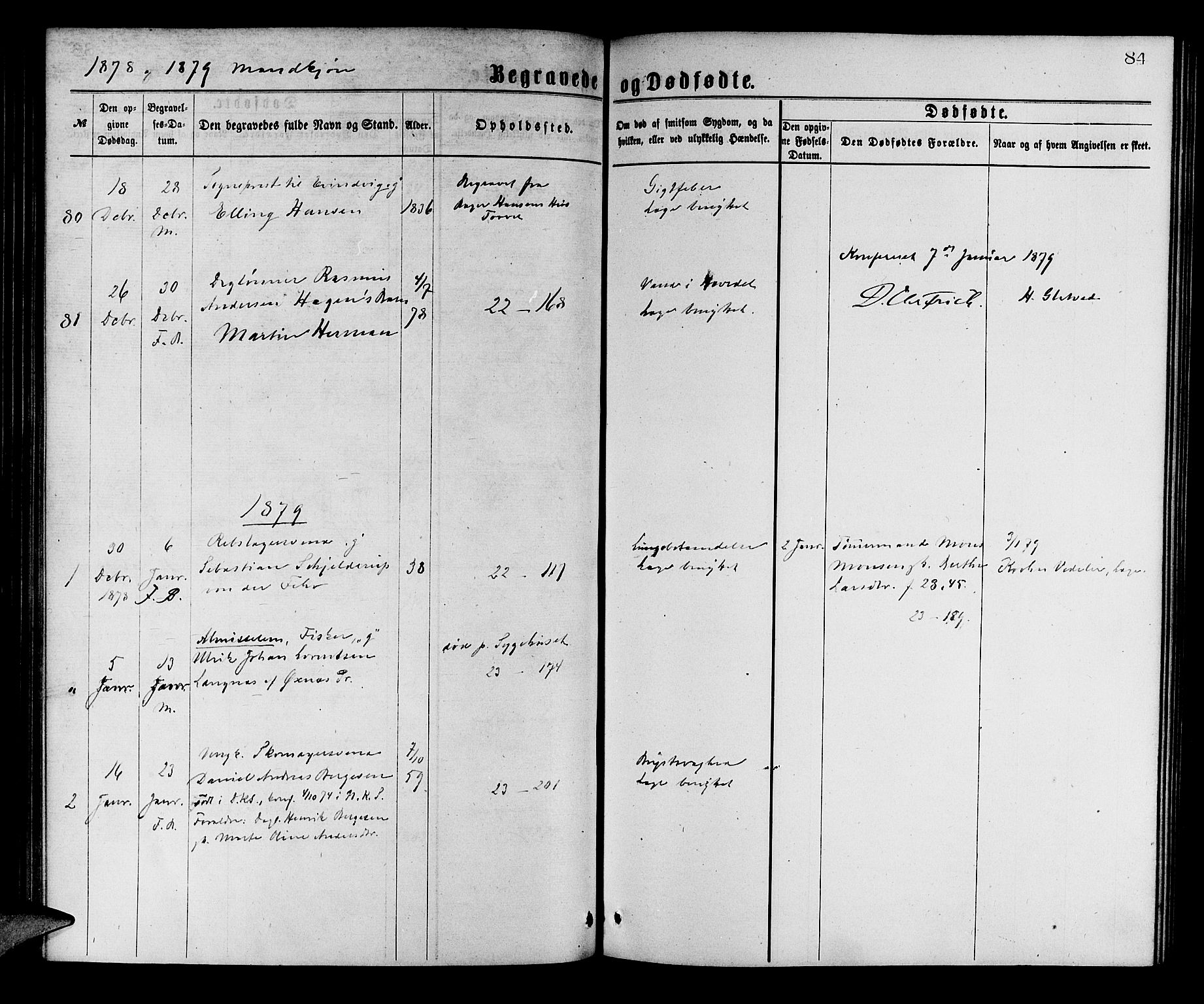 Korskirken sokneprestembete, SAB/A-76101/H/Hab: Parish register (copy) no. E 3, 1871-1883, p. 84