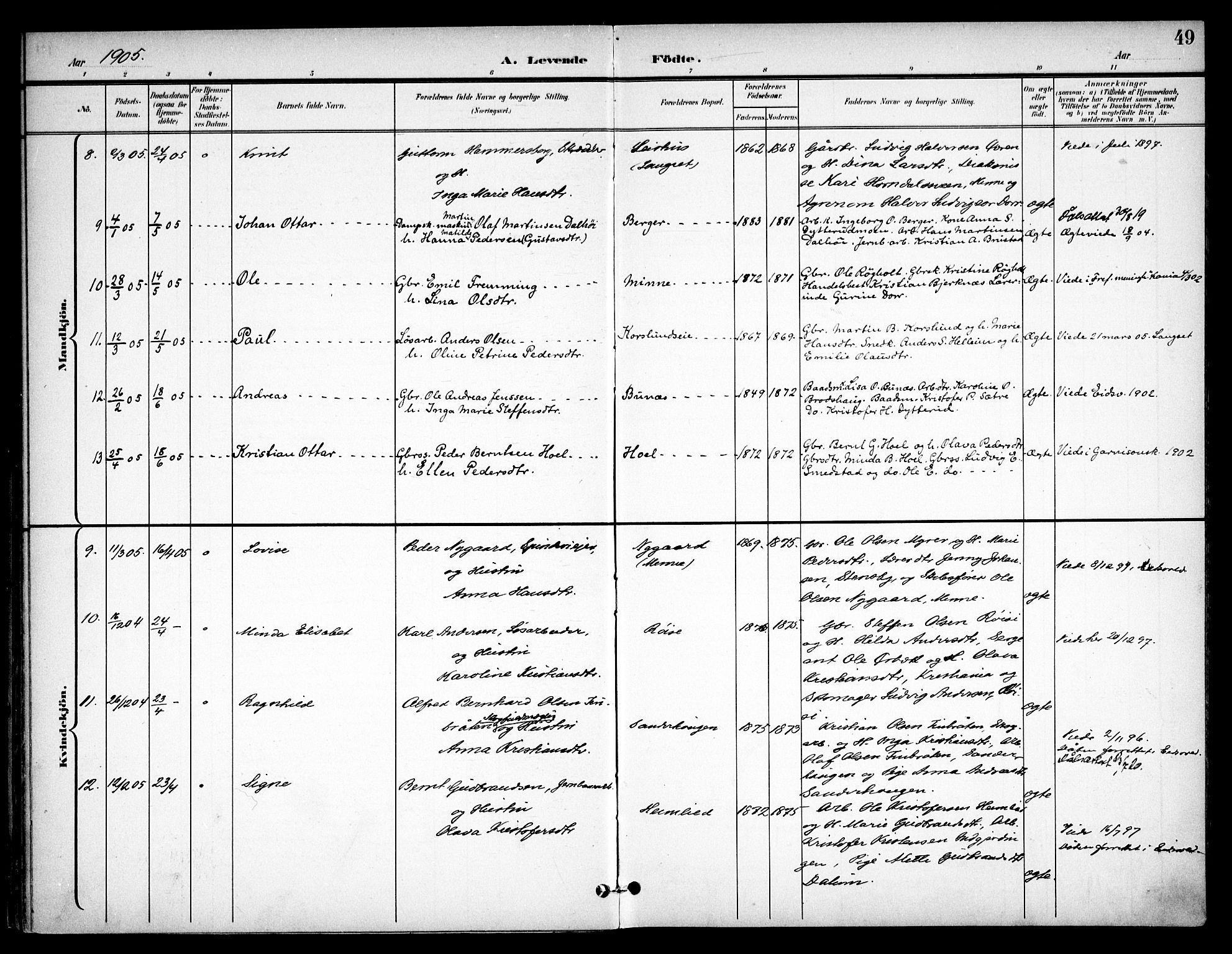 Eidsvoll prestekontor Kirkebøker, SAO/A-10888/F/Fb/L0002: Parish register (official) no. II 2, 1897-1907, p. 49