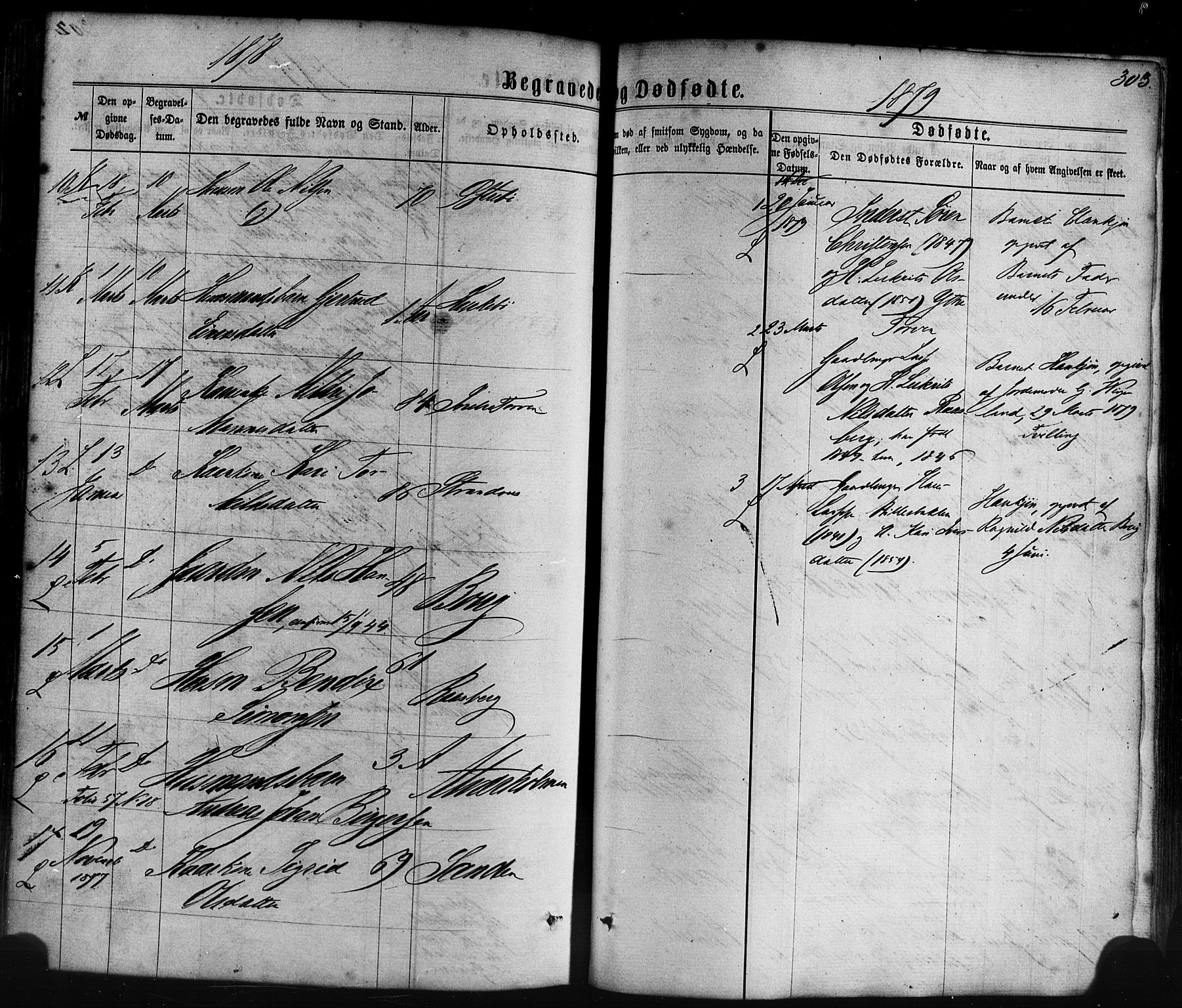Lavik sokneprestembete, SAB/A-80901: Parish register (official) no. A 4, 1864-1881, p. 303