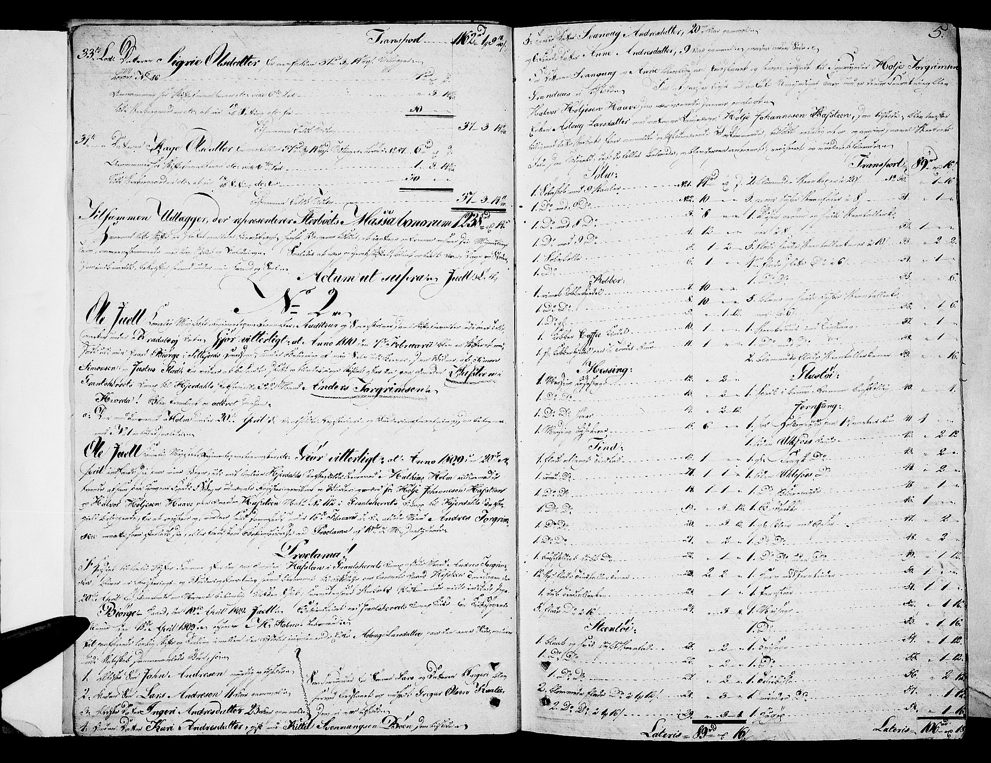 Vest-Telemark sorenskriveri, AV/SAKO-A-134/H/Ha/Haa/L0020a: Skifteprotokoll, 1810-1821, p. 4b-5a