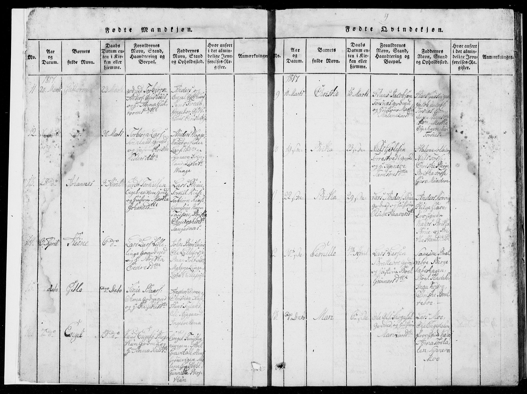 Strandebarm sokneprestembete, AV/SAB-A-78401/H/Hab: Parish register (copy) no. A  1, 1816-1826, p. 4