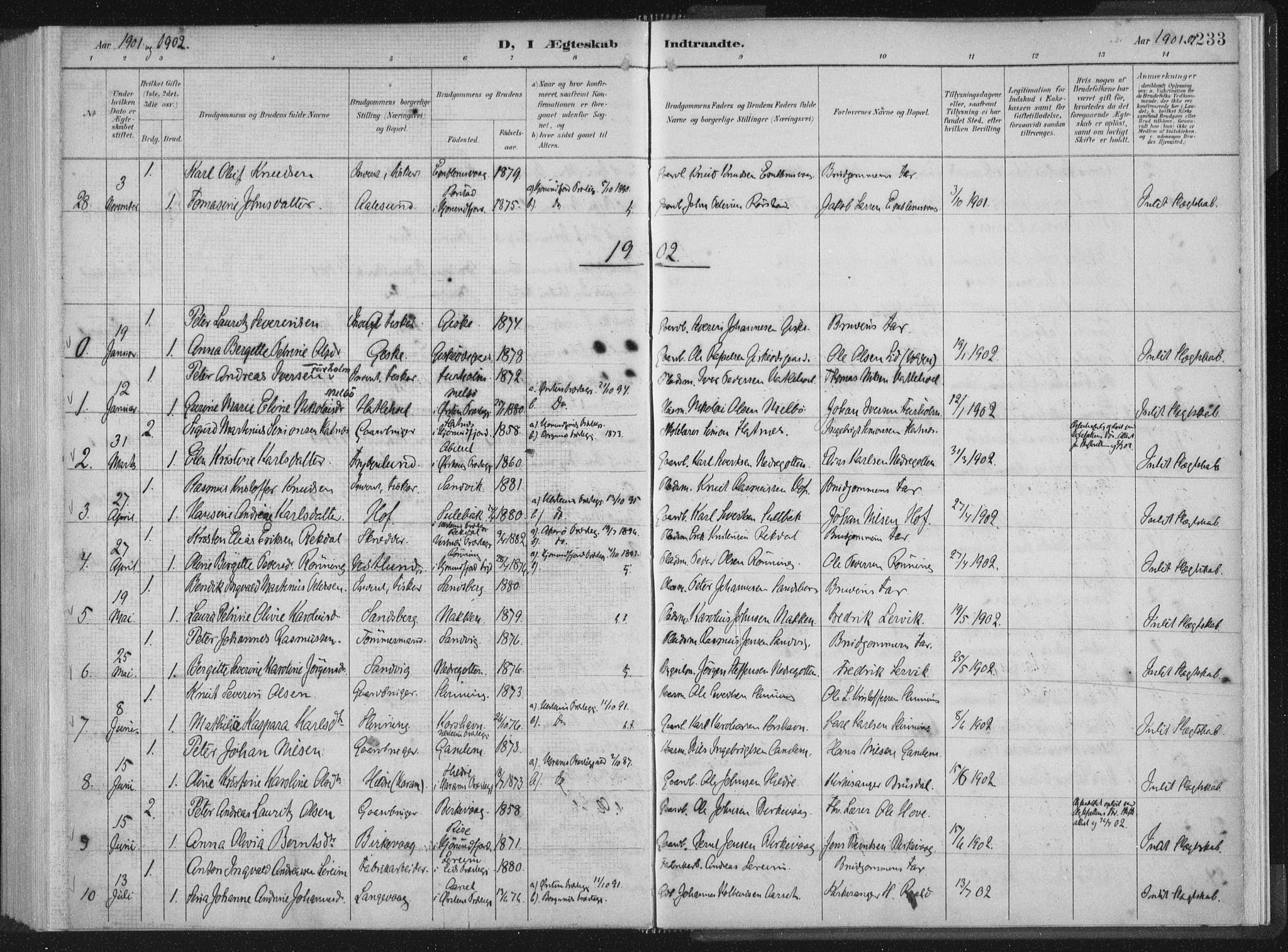 Ministerialprotokoller, klokkerbøker og fødselsregistre - Møre og Romsdal, AV/SAT-A-1454/528/L0405: Parish register (official) no. 528A14, 1891-1906, p. 233