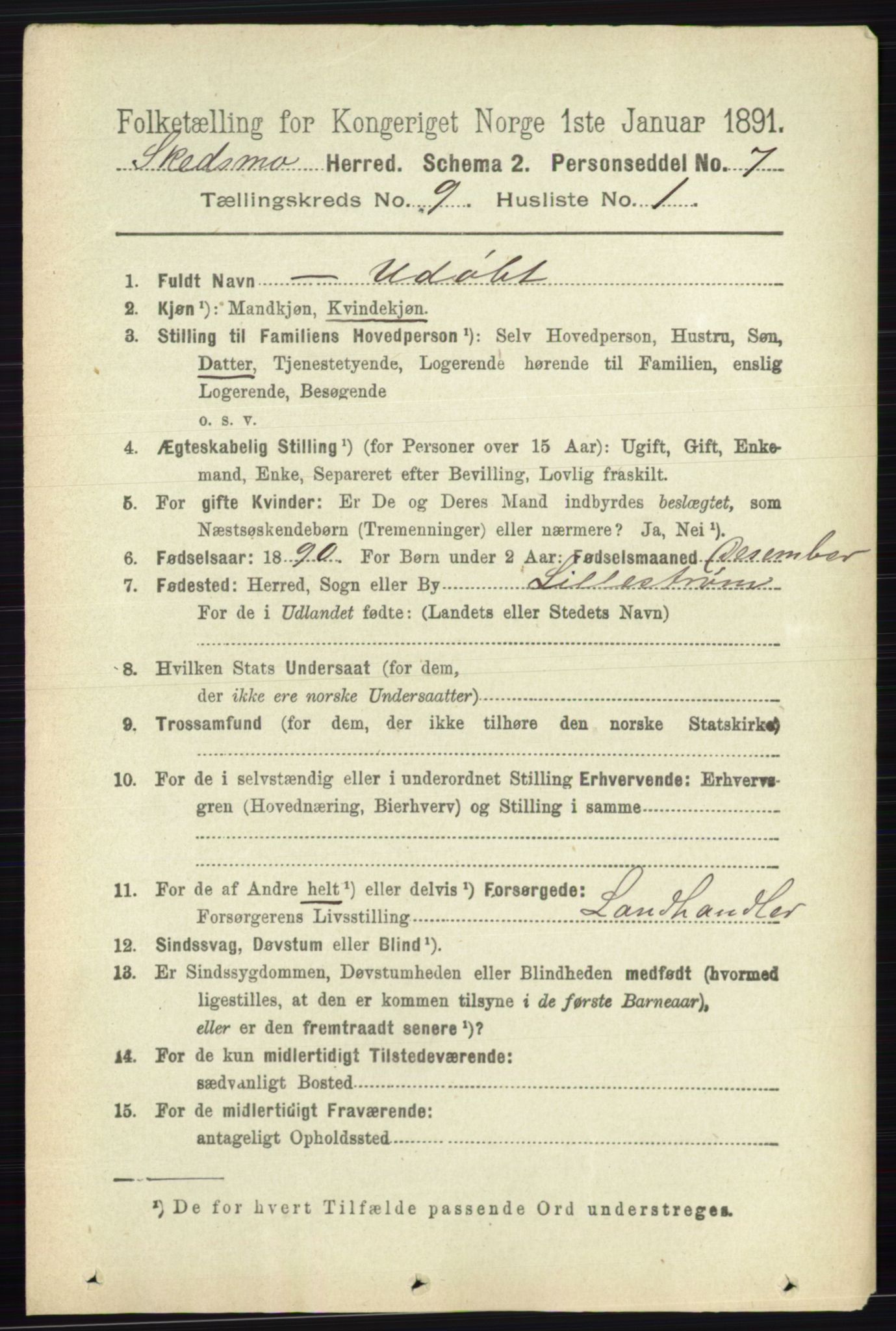 RA, 1891 census for 0231 Skedsmo, 1891, p. 5102