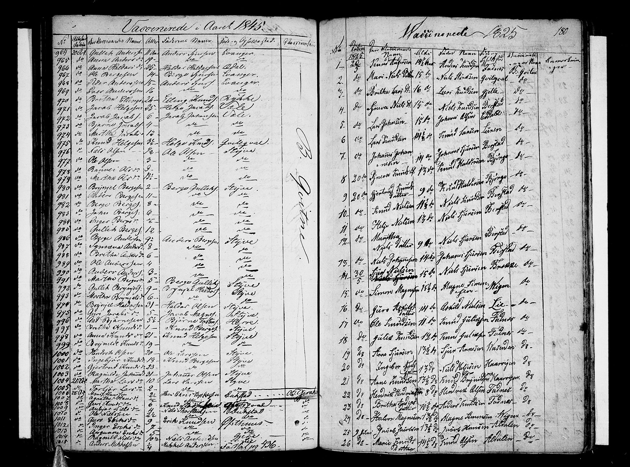 Voss sokneprestembete, SAB/A-79001/H/Haa: Parish register (official) no. A 12, 1823-1837, p. 180