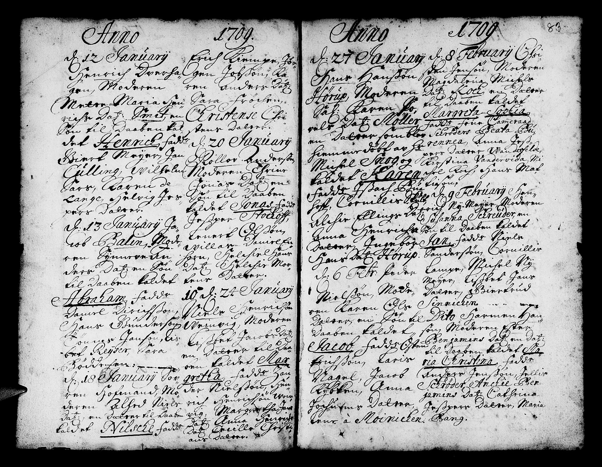 Nykirken Sokneprestembete, AV/SAB-A-77101/H/Haa/L0002: Parish register (official) no. A 2, 1700-1723, p. 83