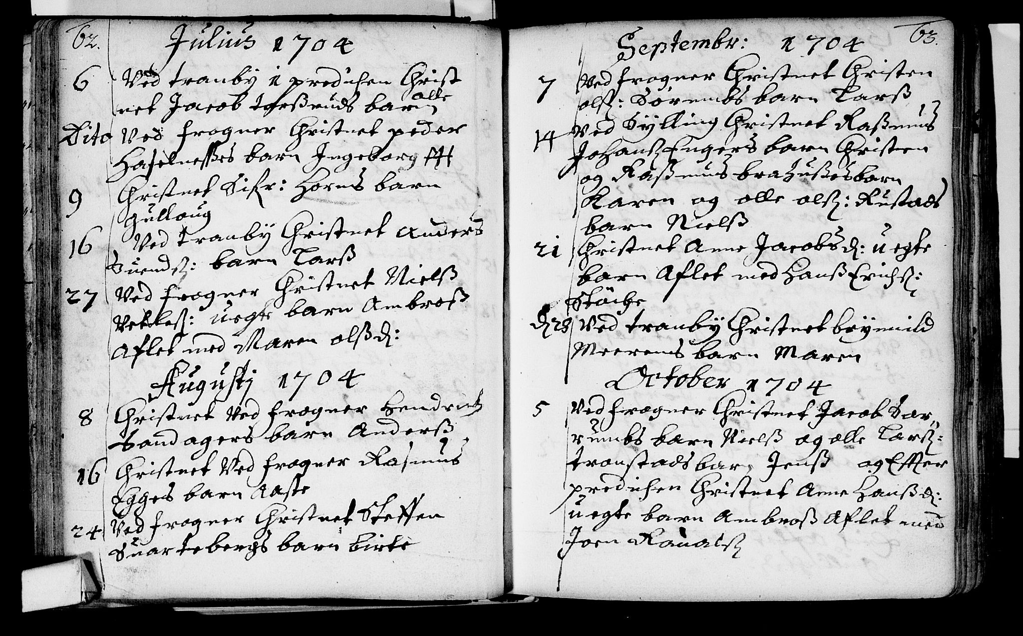 Lier kirkebøker, AV/SAKO-A-230/F/Fa/L0002: Parish register (official) no. I 2, 1701-1726, p. 62-63