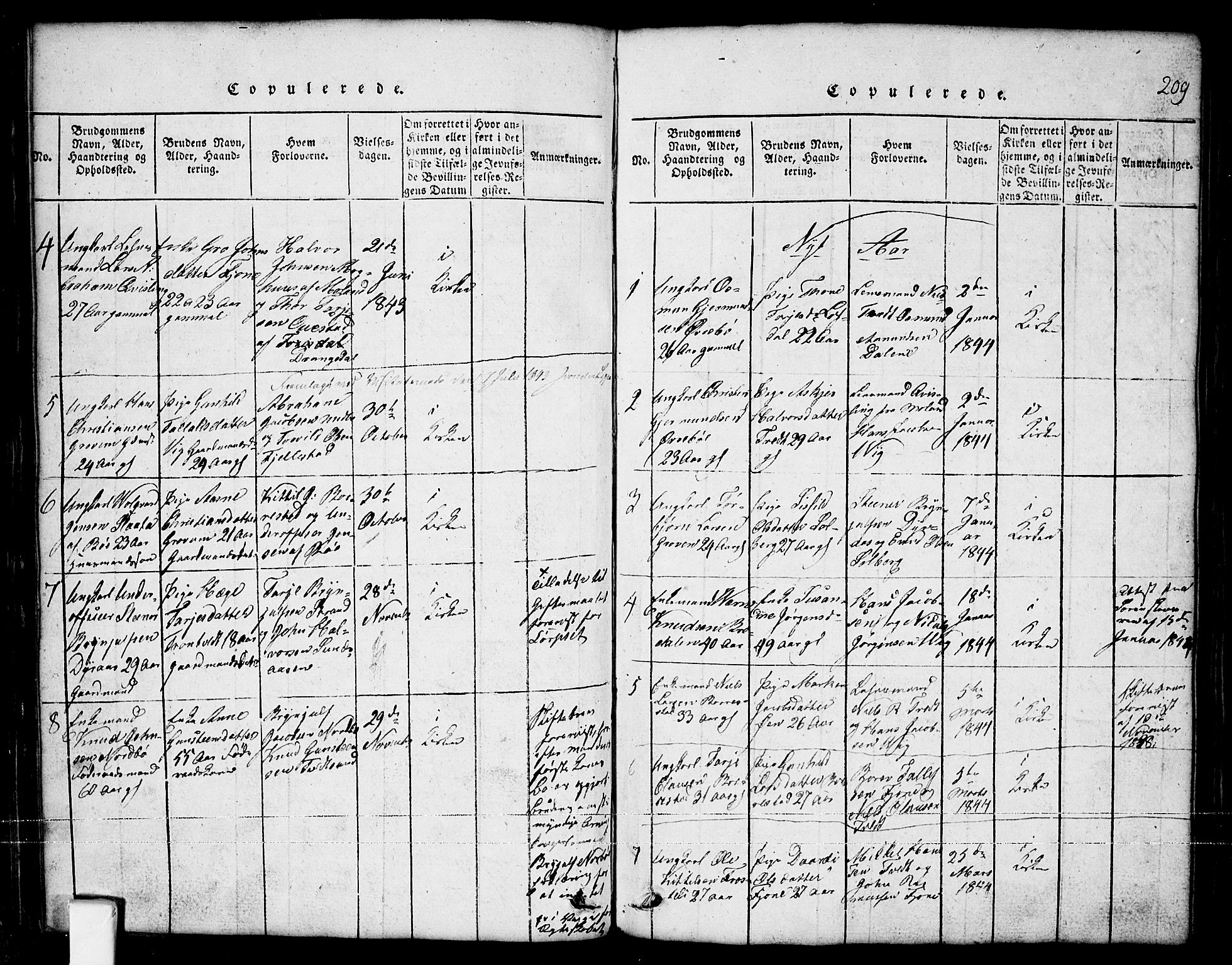 Nissedal kirkebøker, SAKO/A-288/G/Ga/L0001: Parish register (copy) no. I 1, 1814-1860, p. 209