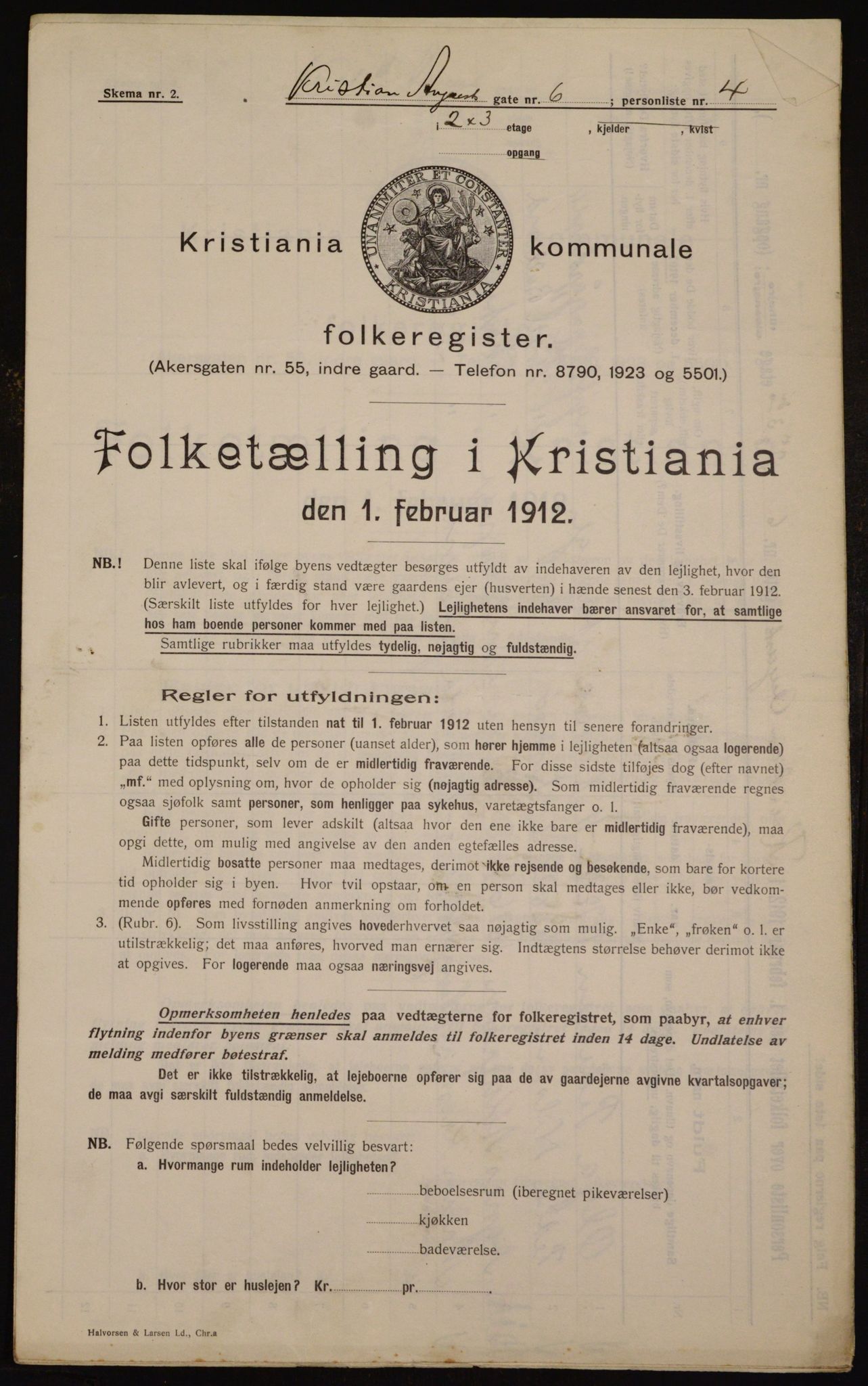 OBA, Municipal Census 1912 for Kristiania, 1912, p. 54223