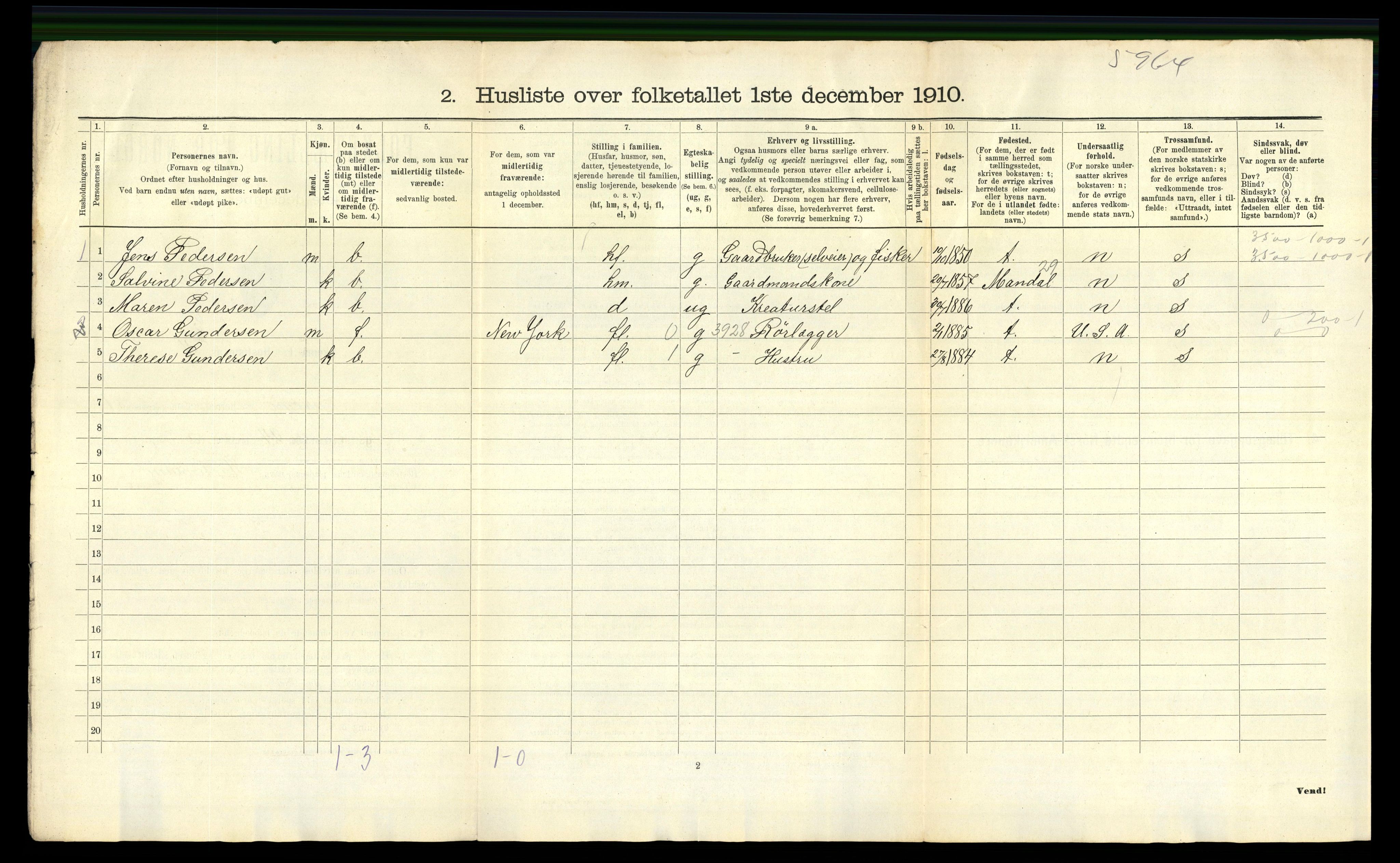 RA, 1910 census for Tromøy, 1910, p. 39