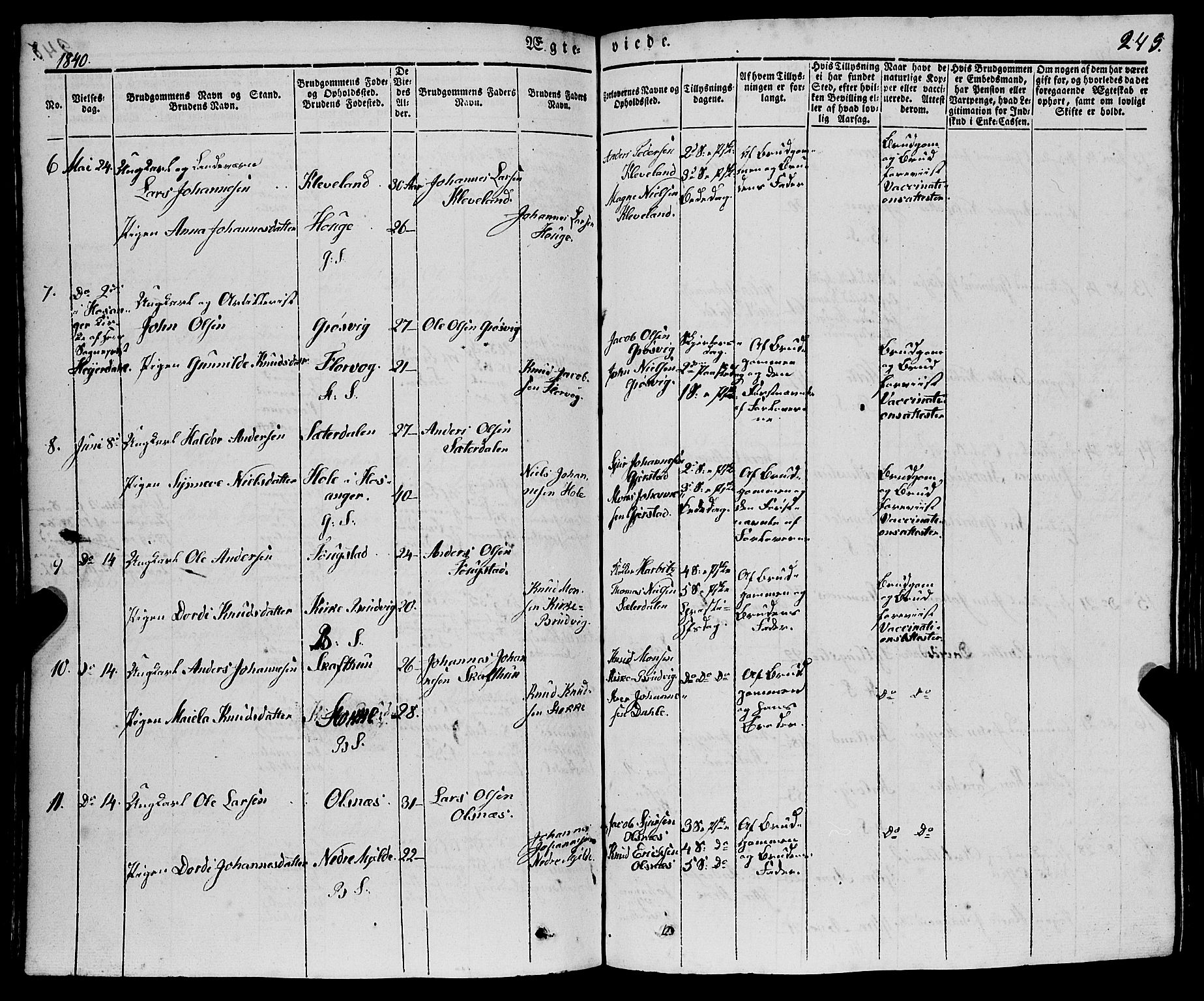 Haus sokneprestembete, AV/SAB-A-75601/H/Haa: Parish register (official) no. A 15, 1838-1847, p. 249