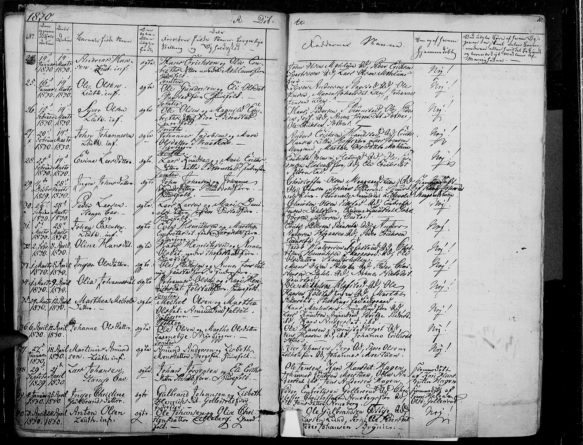 Romedal prestekontor, AV/SAH-PREST-004/K/L0003: Parish register (official) no. 3, 1829-1846, p. 11