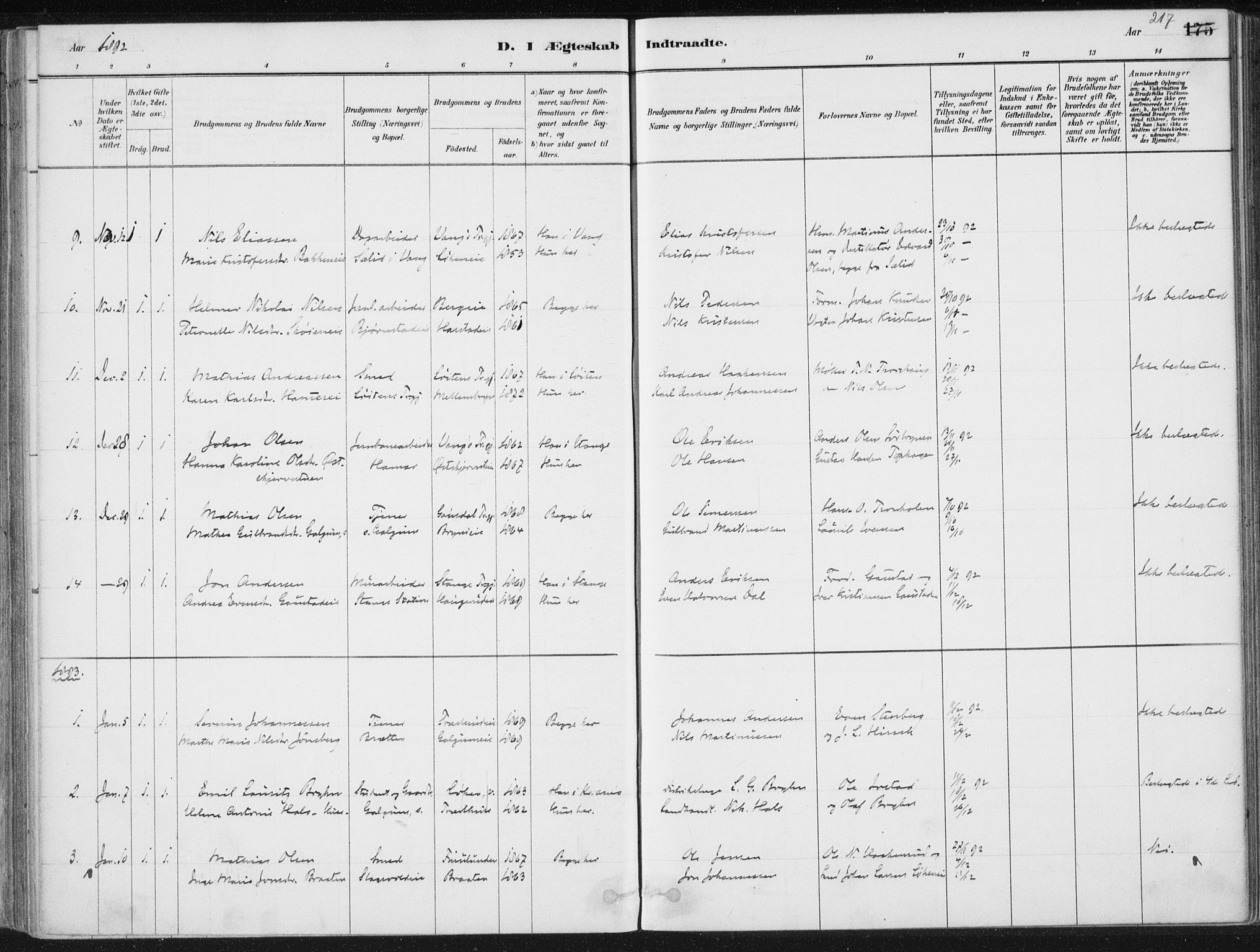 Romedal prestekontor, SAH/PREST-004/K/L0010: Parish register (official) no. 10, 1880-1895, p. 217