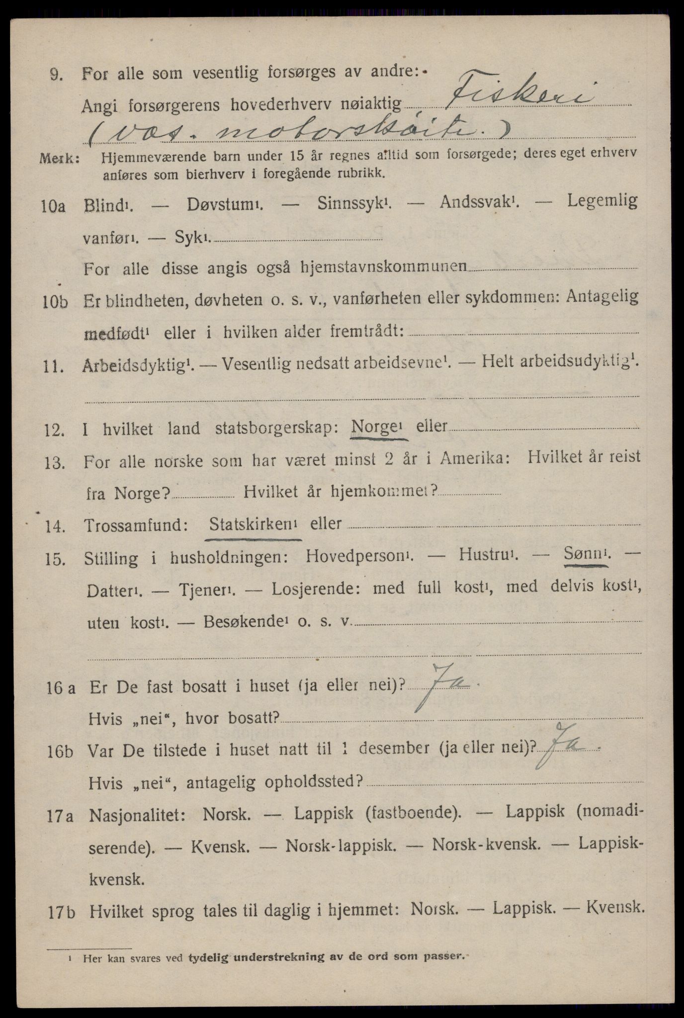 SAT, 1920 census for Dverberg, 1920, p. 7889