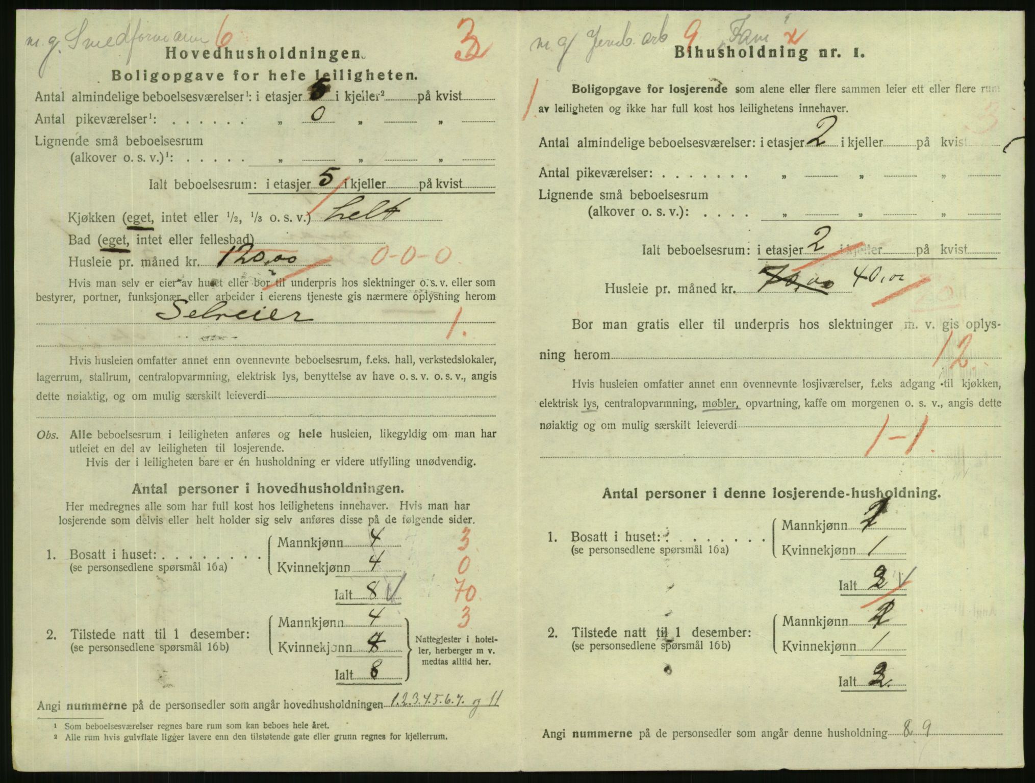 SAH, 1920 census for Hamar, 1920, p. 1228