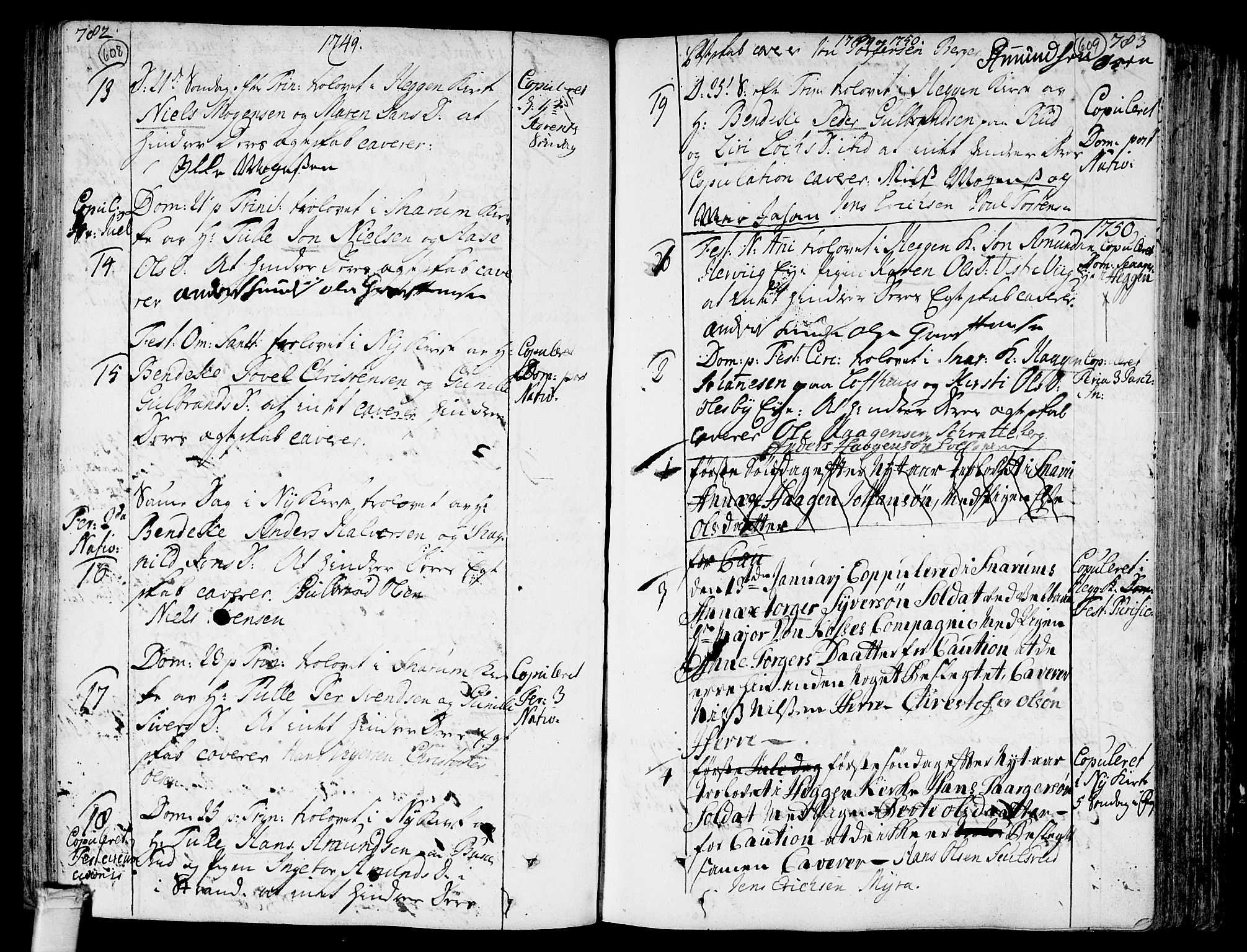 Modum kirkebøker, SAKO/A-234/F/Fa/L0002: Parish register (official) no. 2, 1741-1782, p. 608-609