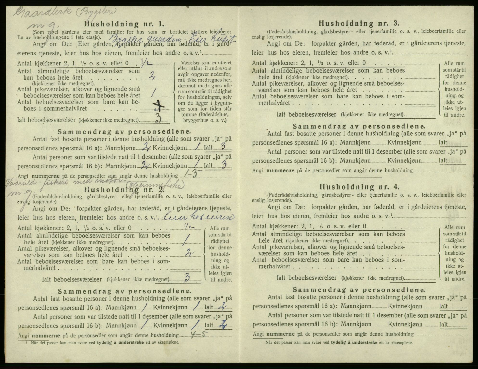 SAB, 1920 census for Bremnes, 1920, p. 79