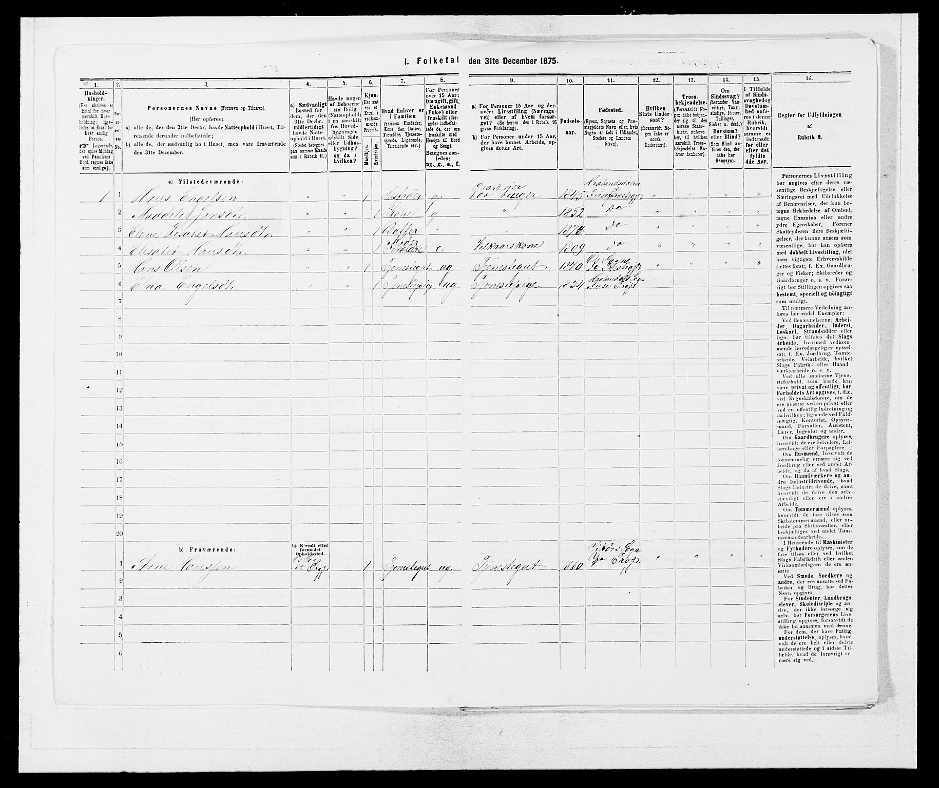 SAB, 1875 census for 1241P Fusa, 1875, p. 394