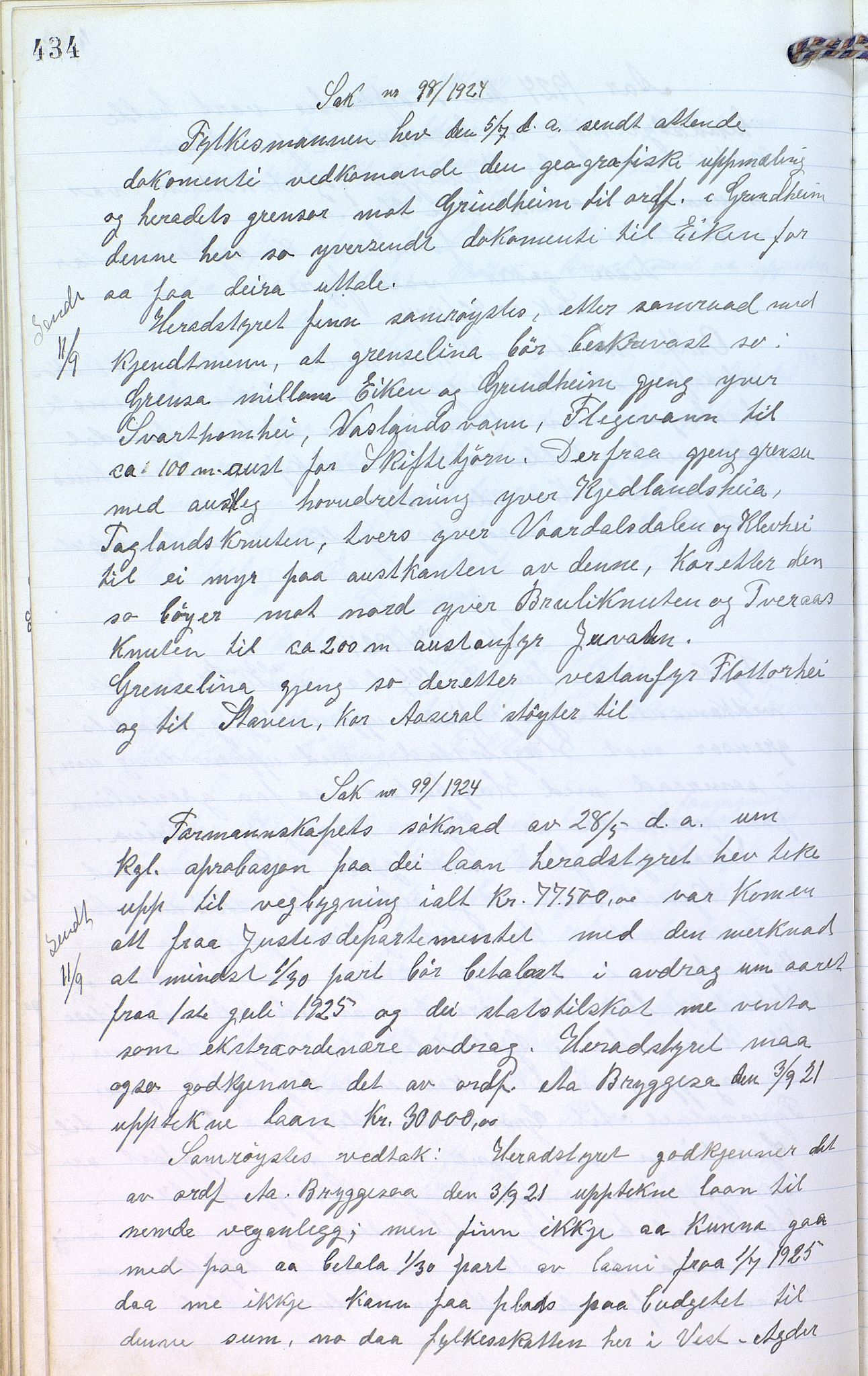 Eiken kommune - Formannskapet, ARKSOR/1034EI120/A/L0001: Møtebok, 1916-1925, p. 434