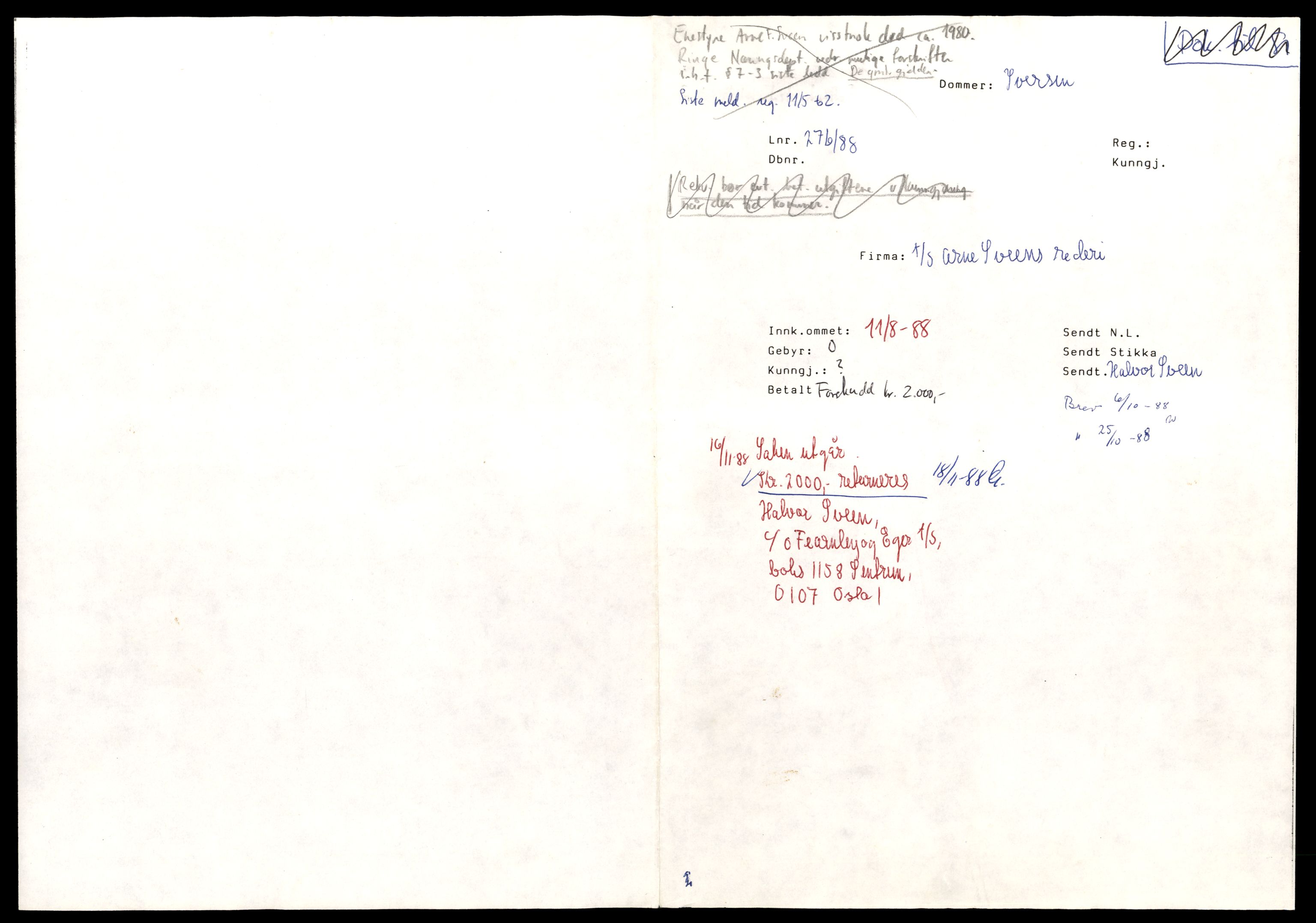 Asker og Bærum tingrett, AV/SAT-A-10379/K/Kb/Kbb/L0147: Aksjeselskap og andelslag i Bærum, Sve - Saa, 1944-1992, p. 1