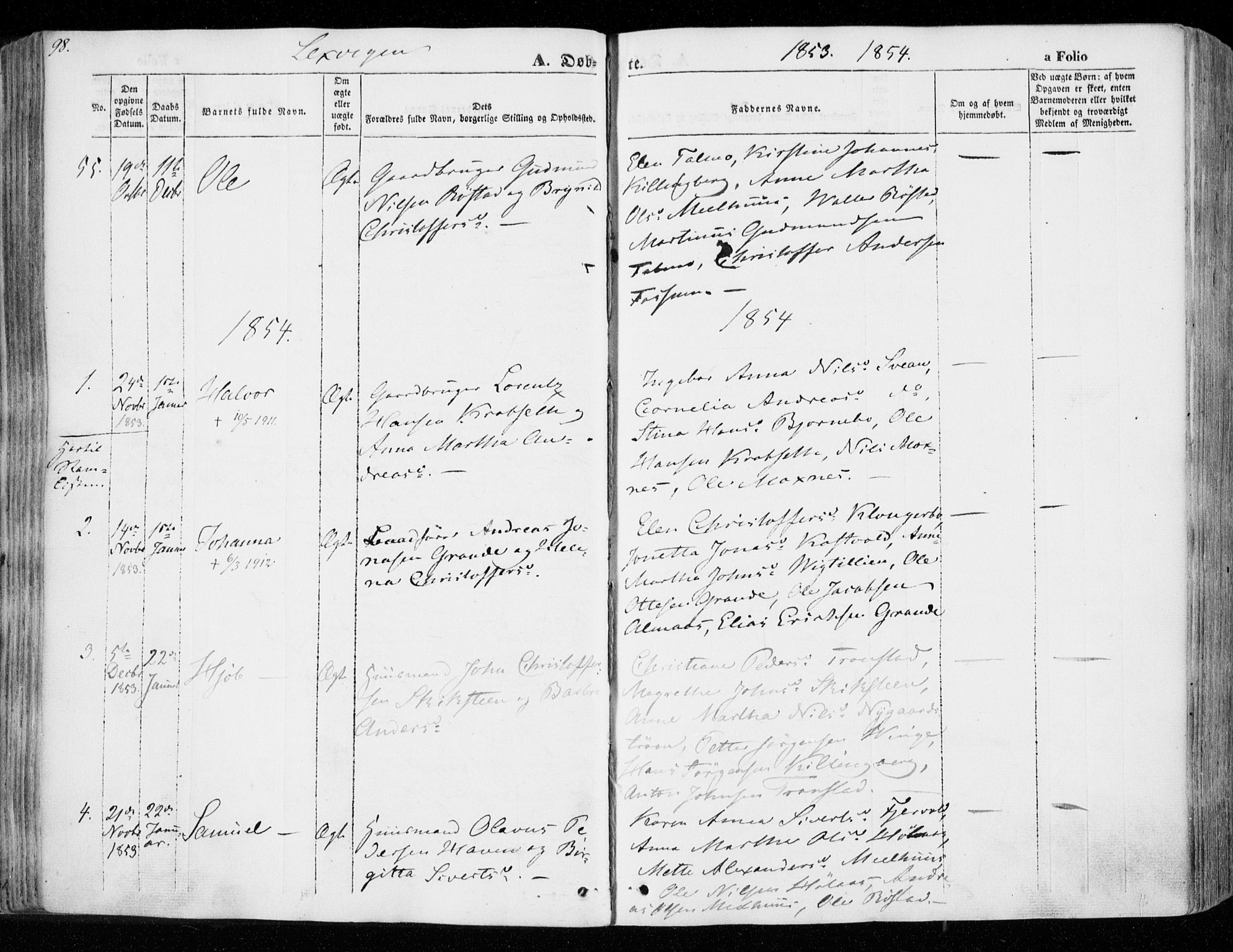 Ministerialprotokoller, klokkerbøker og fødselsregistre - Nord-Trøndelag, SAT/A-1458/701/L0007: Parish register (official) no. 701A07 /1, 1842-1854, p. 98
