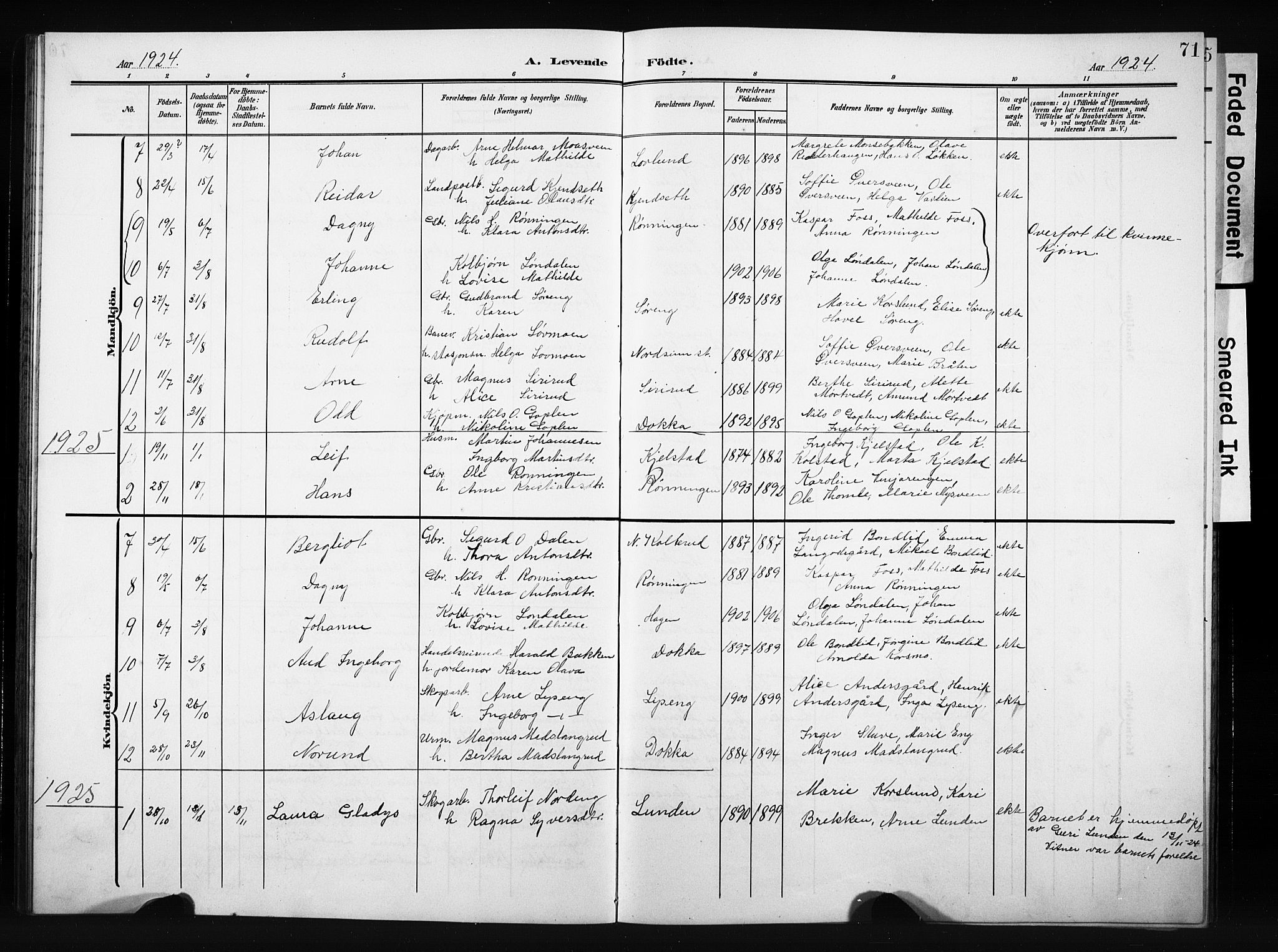 Nordre Land prestekontor, AV/SAH-PREST-124/H/Ha/Hab/L0006: Parish register (copy) no. 6, 1905-1929, p. 71