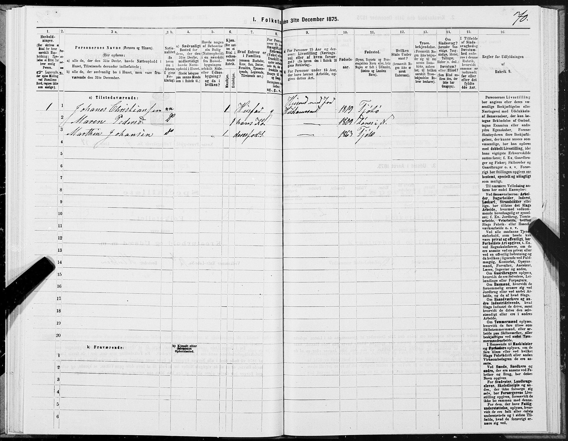 SAT, 1875 census for 1828P Nesna, 1875, p. 6070