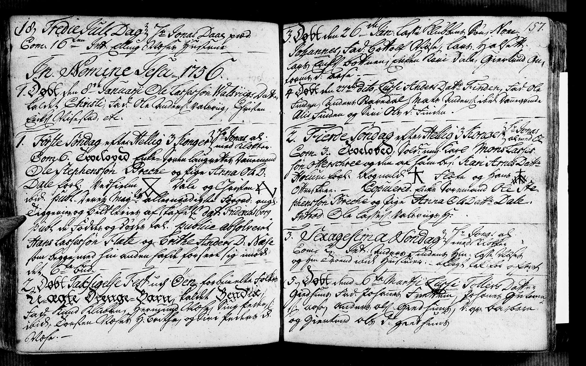 Vik sokneprestembete, SAB/A-81501: Parish register (official) no. A 2 /2, 1740-1756, p. 157