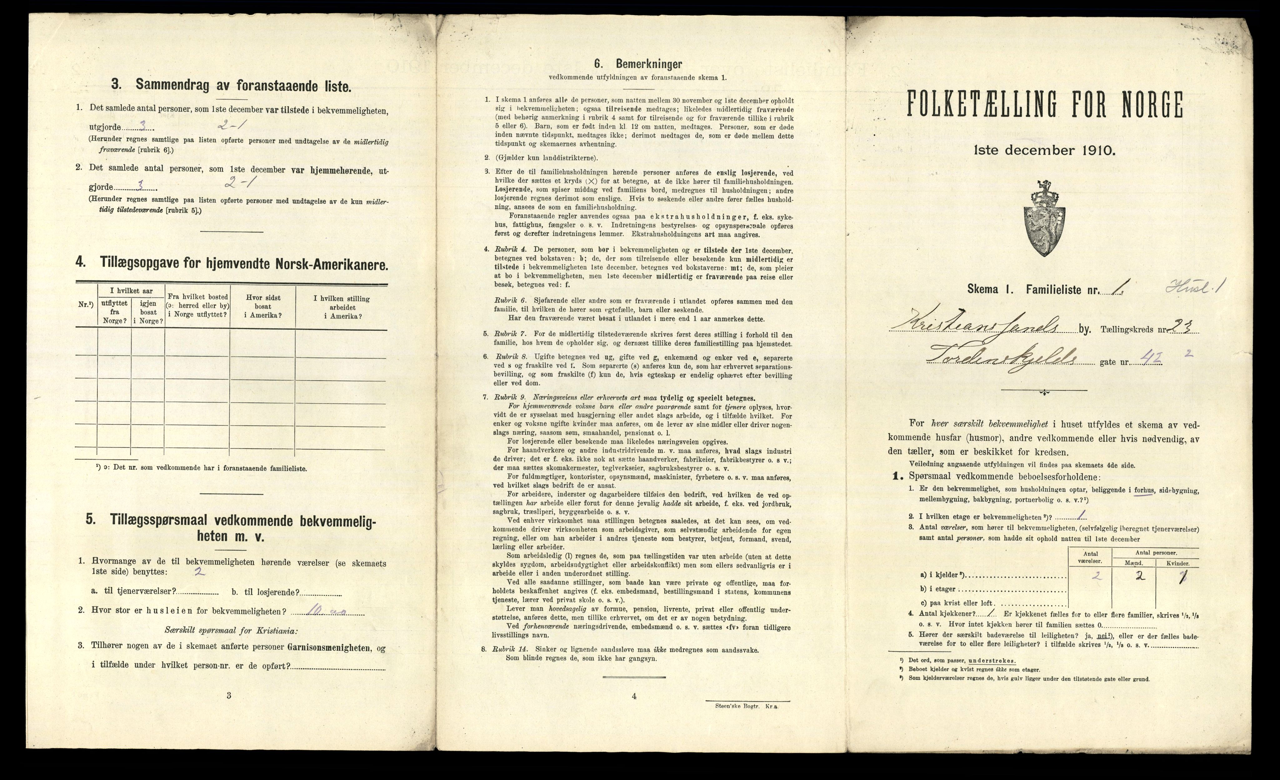 RA, 1910 census for Kristiansand, 1910, p. 5896