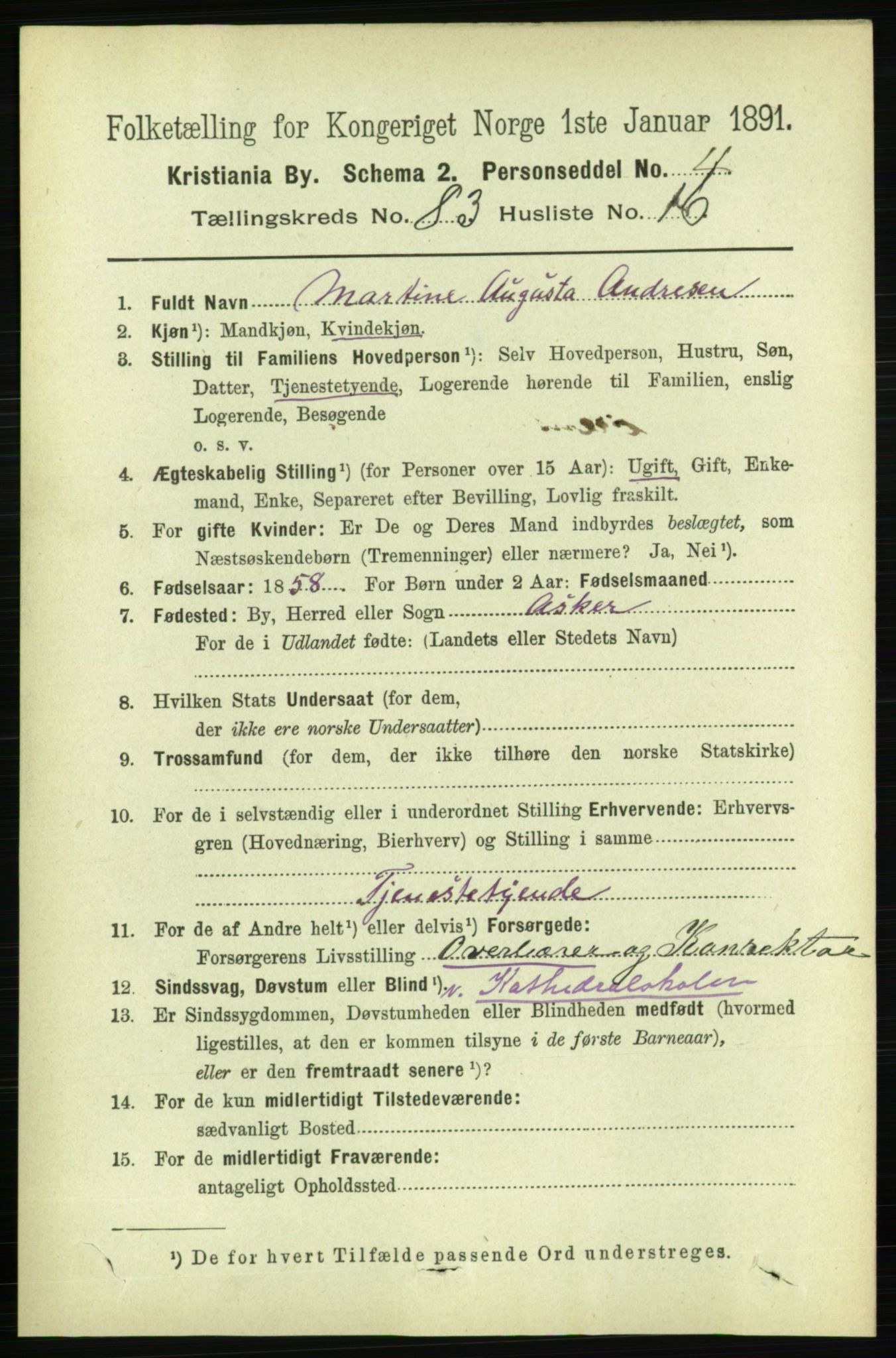 RA, 1891 census for 0301 Kristiania, 1891, p. 42430