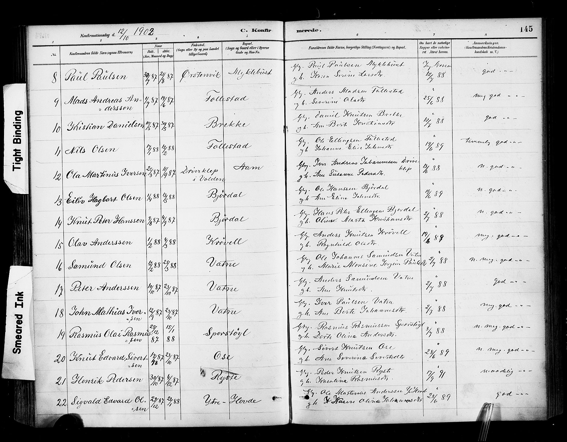 Ministerialprotokoller, klokkerbøker og fødselsregistre - Møre og Romsdal, AV/SAT-A-1454/513/L0177: Parish register (official) no. 513A04, 1890-1906, p. 145