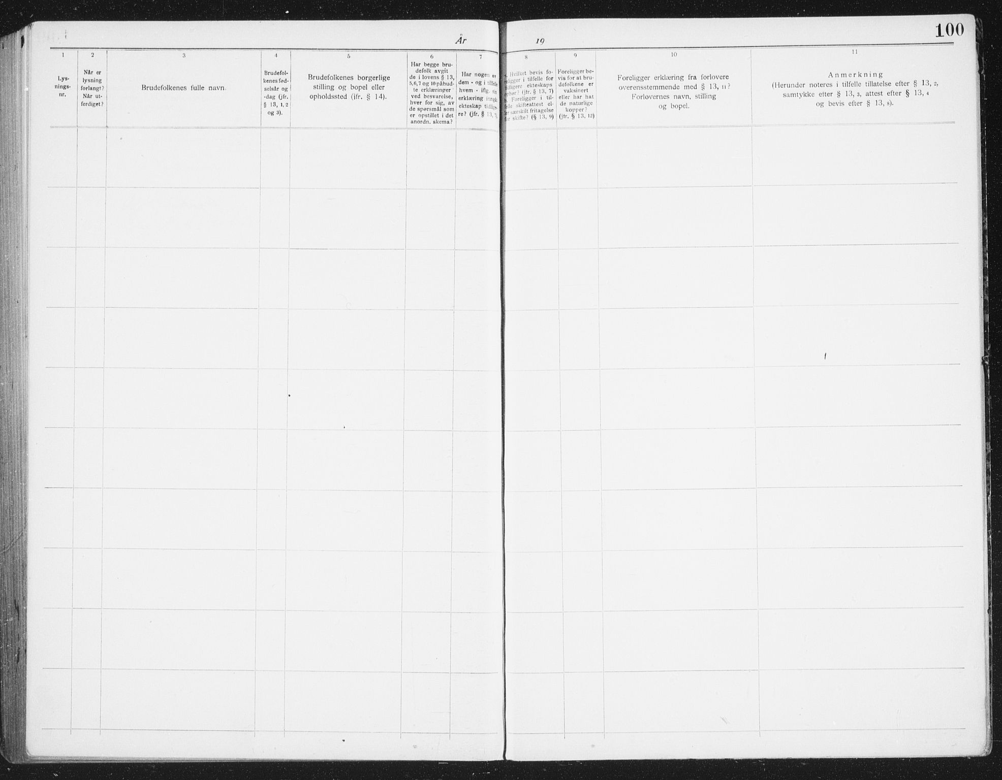 Østre Aker prestekontor Kirkebøker, AV/SAO-A-10840/H/Ha/L0009: Banns register no. I 9, 1939-1942, p. 100