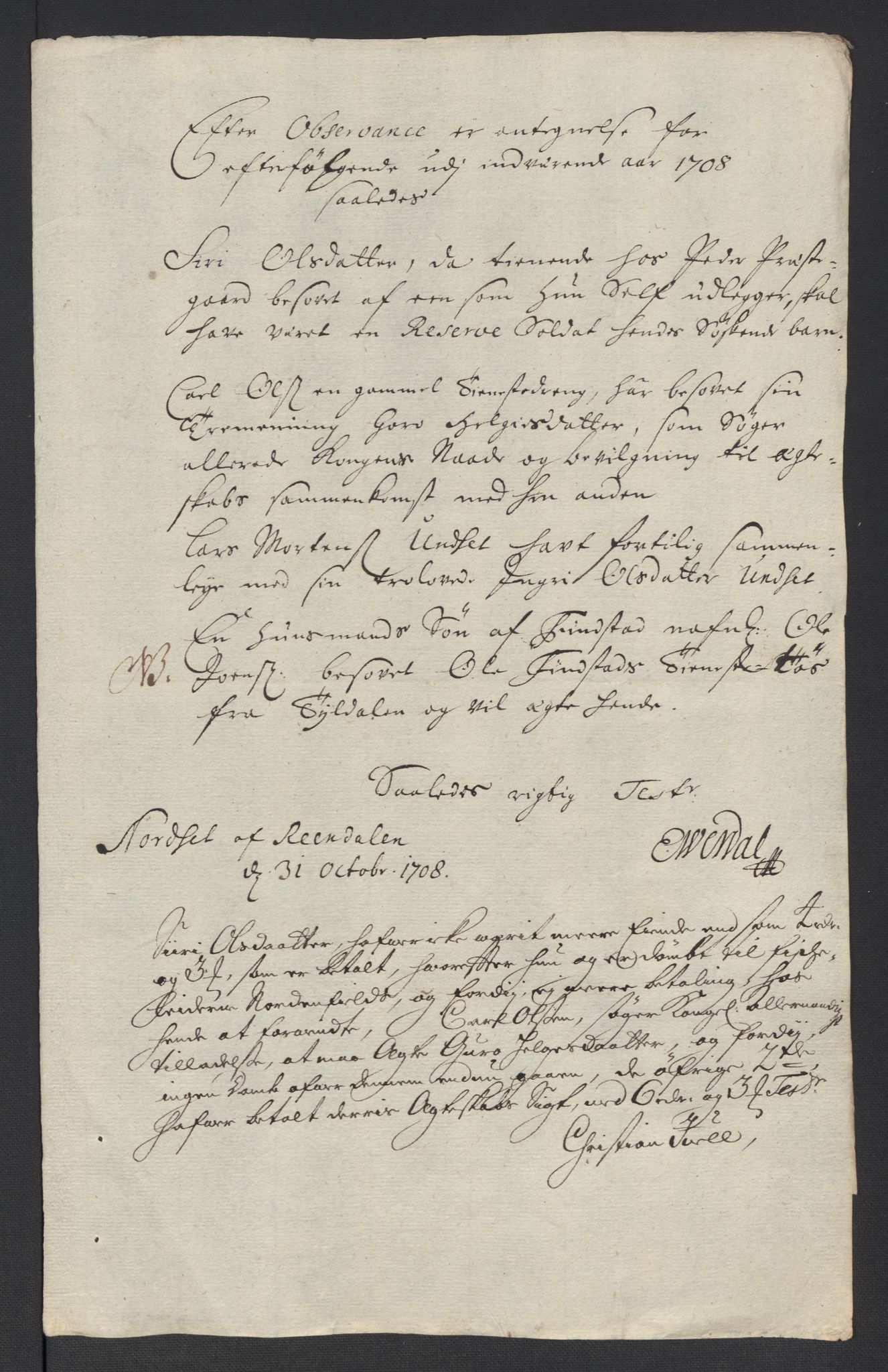 Rentekammeret inntil 1814, Reviderte regnskaper, Fogderegnskap, AV/RA-EA-4092/R13/L0845: Fogderegnskap Solør, Odal og Østerdal, 1708, p. 150
