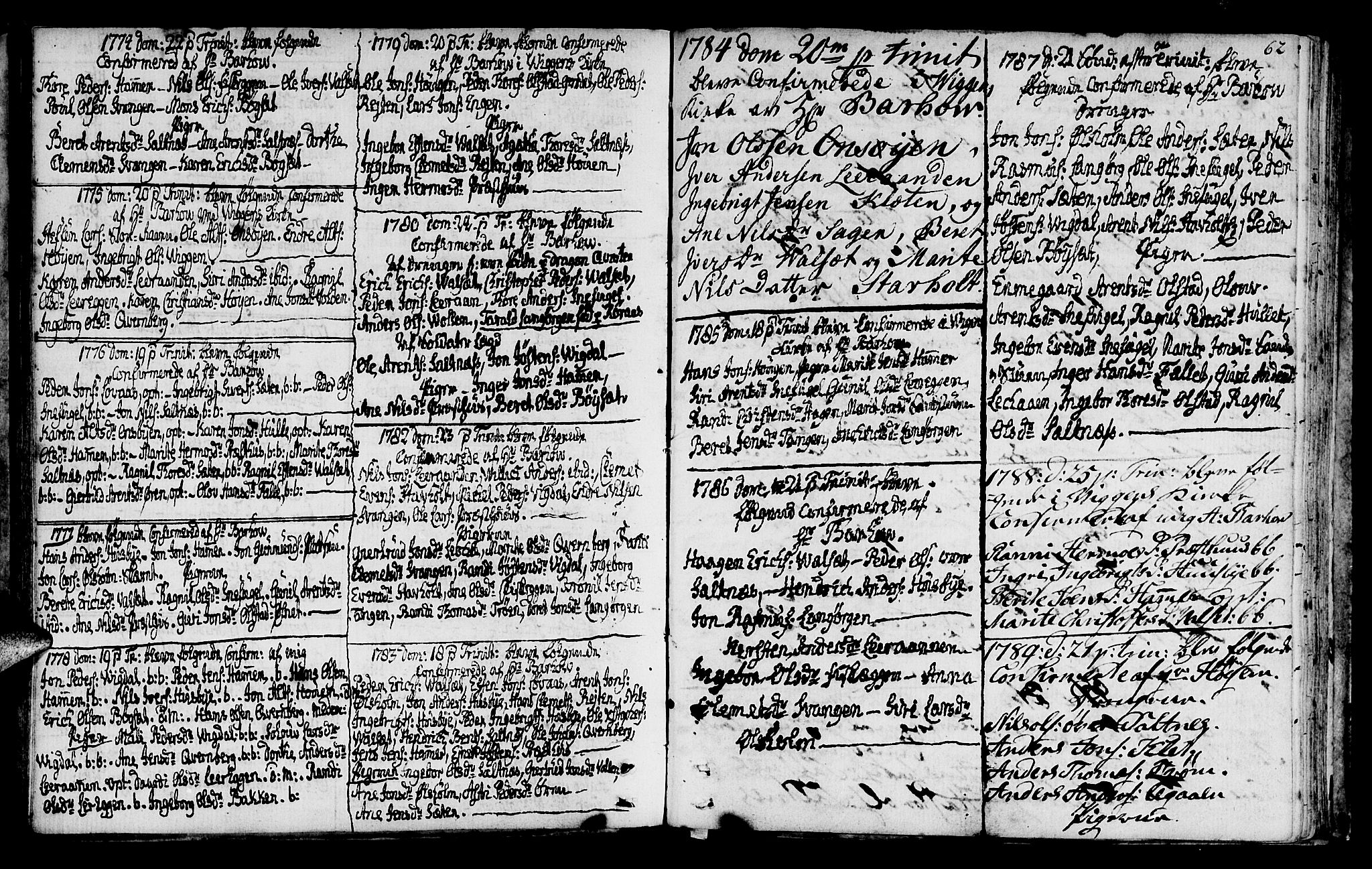 Ministerialprotokoller, klokkerbøker og fødselsregistre - Sør-Trøndelag, SAT/A-1456/666/L0784: Parish register (official) no. 666A02, 1754-1802, p. 62