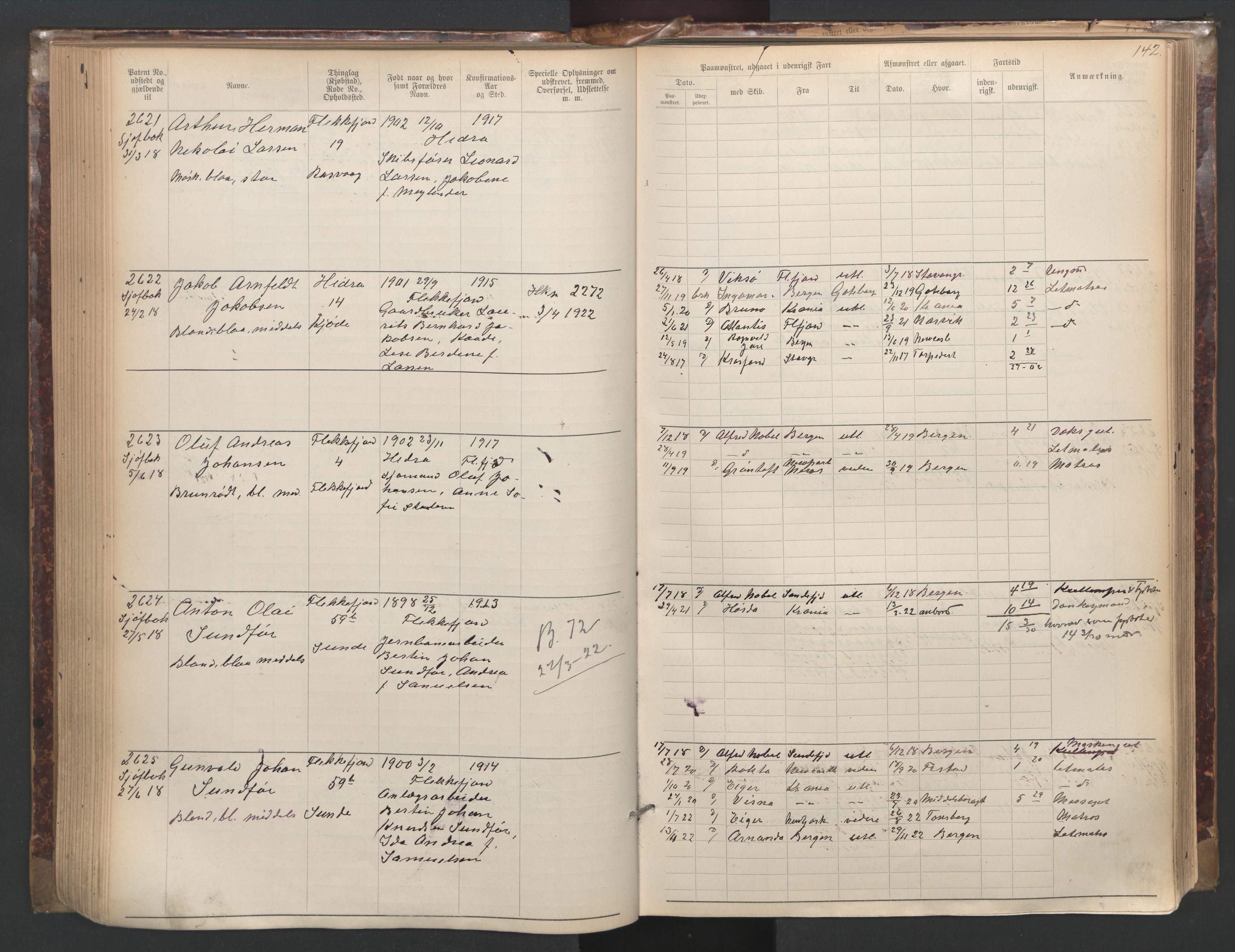 Flekkefjord mønstringskrets, SAK/2031-0018/F/Fa/L0003: Annotasjonsrulle nr 1921-2963 med register, N-3, 1892-1948, p. 173