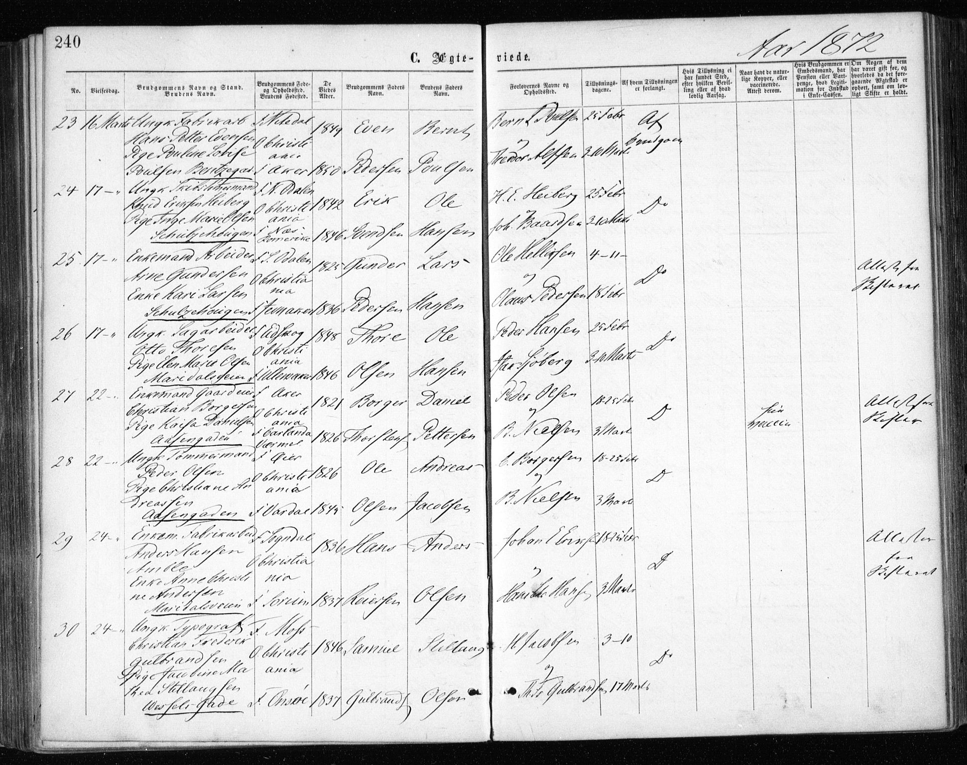 Gamle Aker prestekontor Kirkebøker, AV/SAO-A-10617a/F/L0003: Parish register (official) no. 3, 1865-1873, p. 240