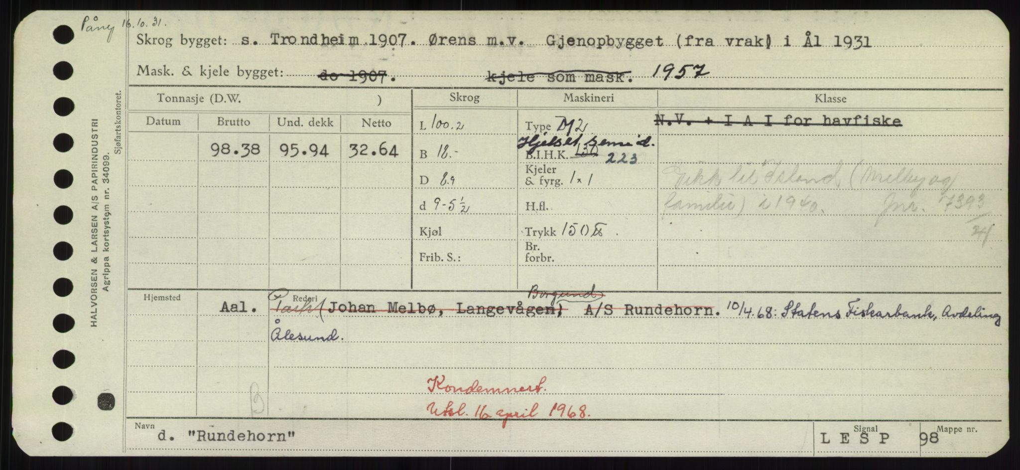 Sjøfartsdirektoratet med forløpere, Skipsmålingen, AV/RA-S-1627/H/Hd/L0031: Fartøy, Rju-Sam, p. 309