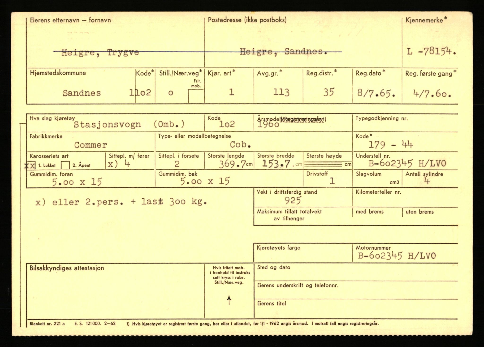 Stavanger trafikkstasjon, AV/SAST-A-101942/0/F/L0069: L-76801 - L-78797, 1930-1971, p. 1505