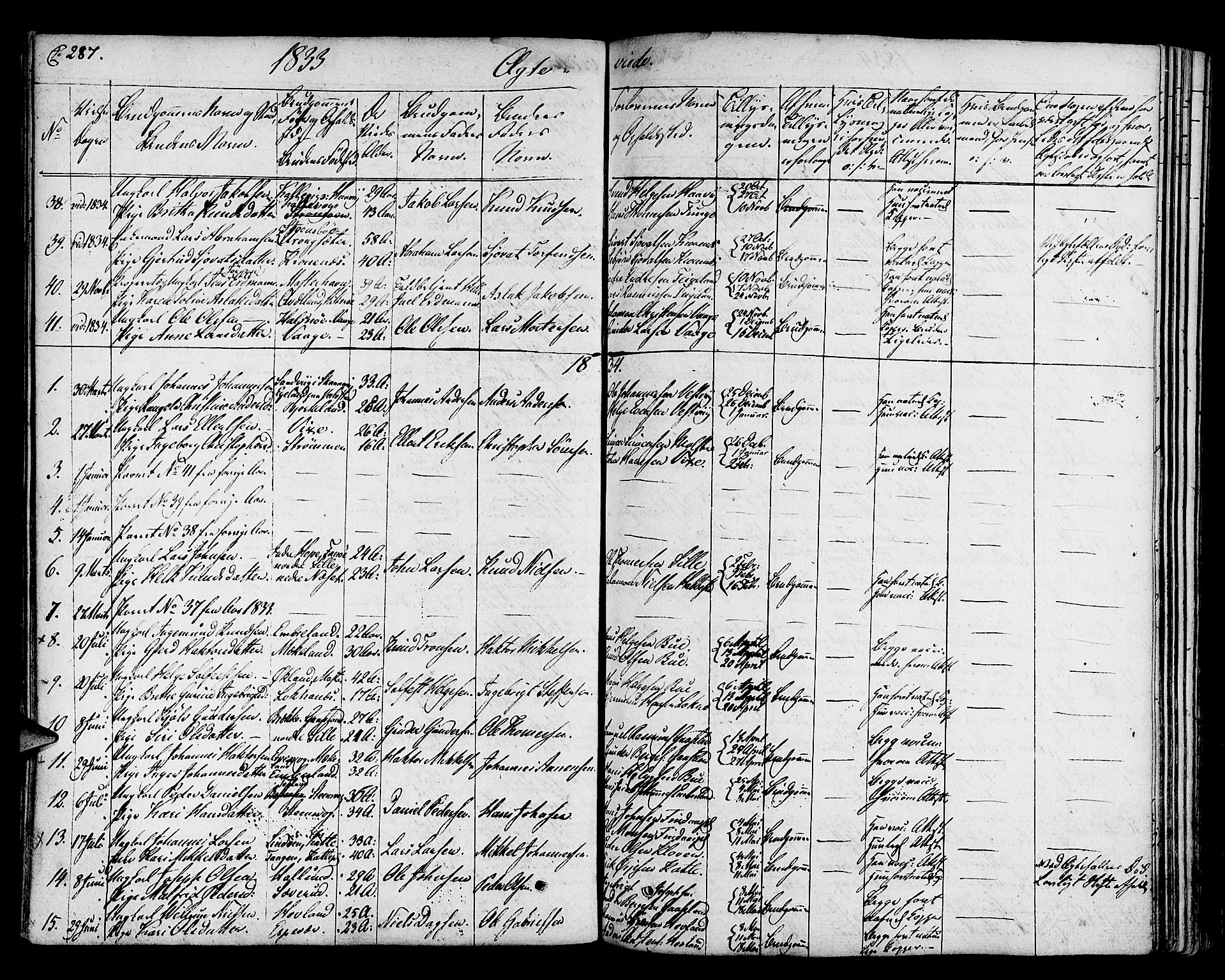 Finnås sokneprestembete, SAB/A-99925/H/Ha/Haa/Haaa/L0005: Parish register (official) no. A 5, 1823-1835, p. 287