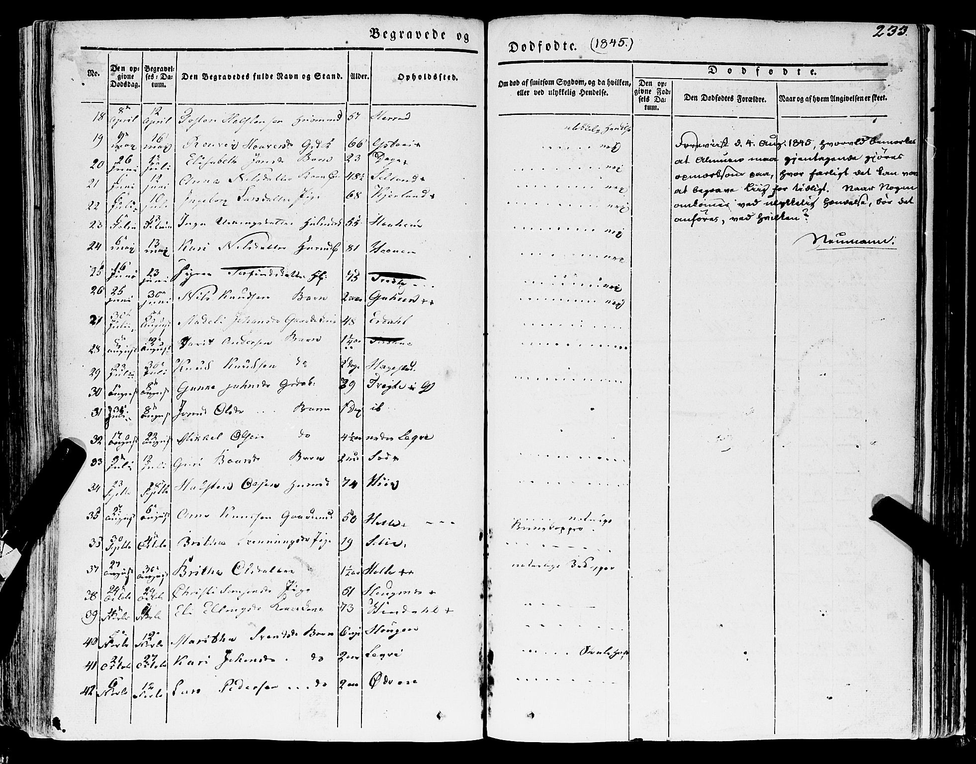 Ulvik sokneprestembete, AV/SAB-A-78801/H/Haa: Parish register (official) no. A 12, 1839-1853, p. 233