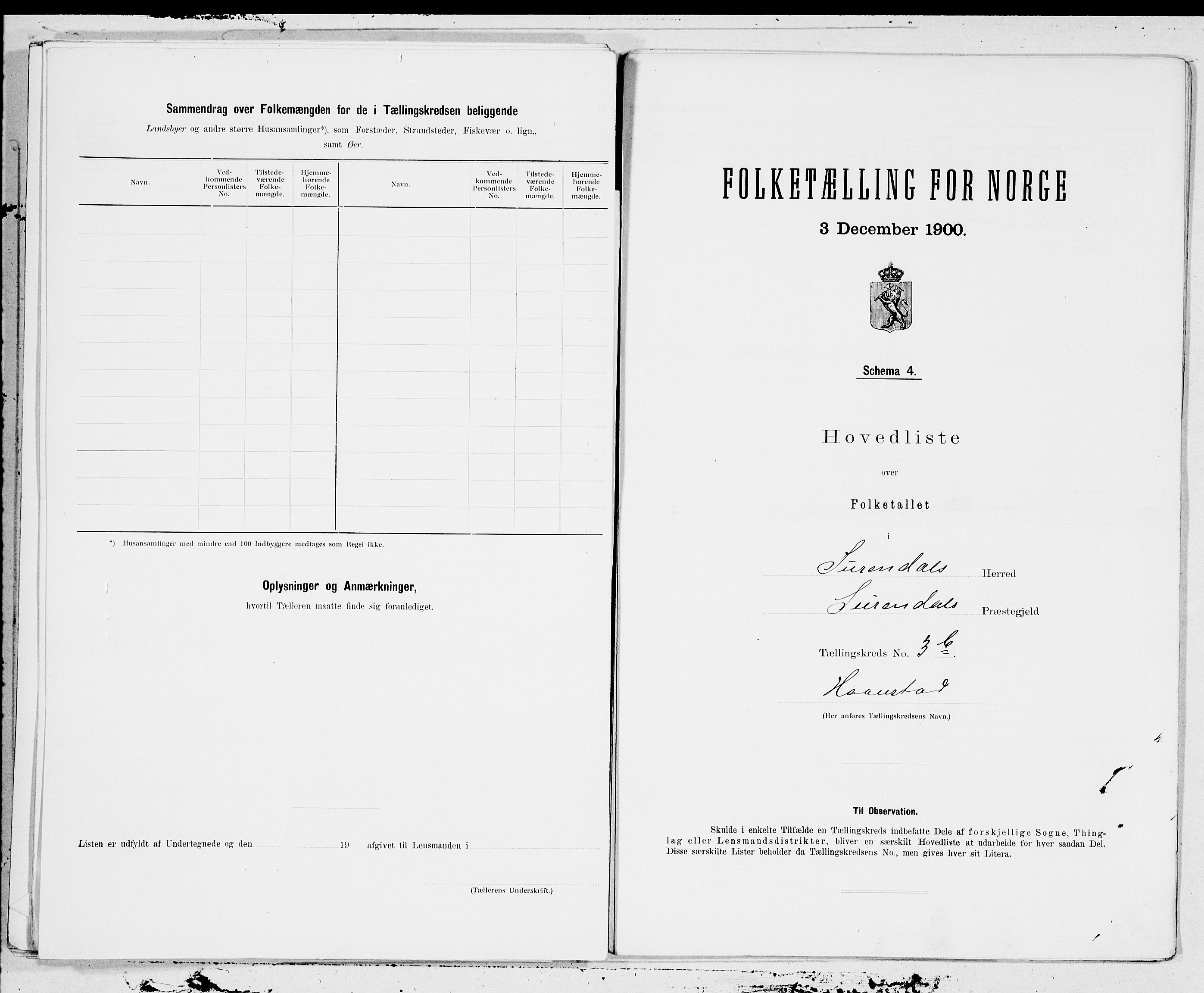 SAT, 1900 census for Surnadal, 1900, p. 8