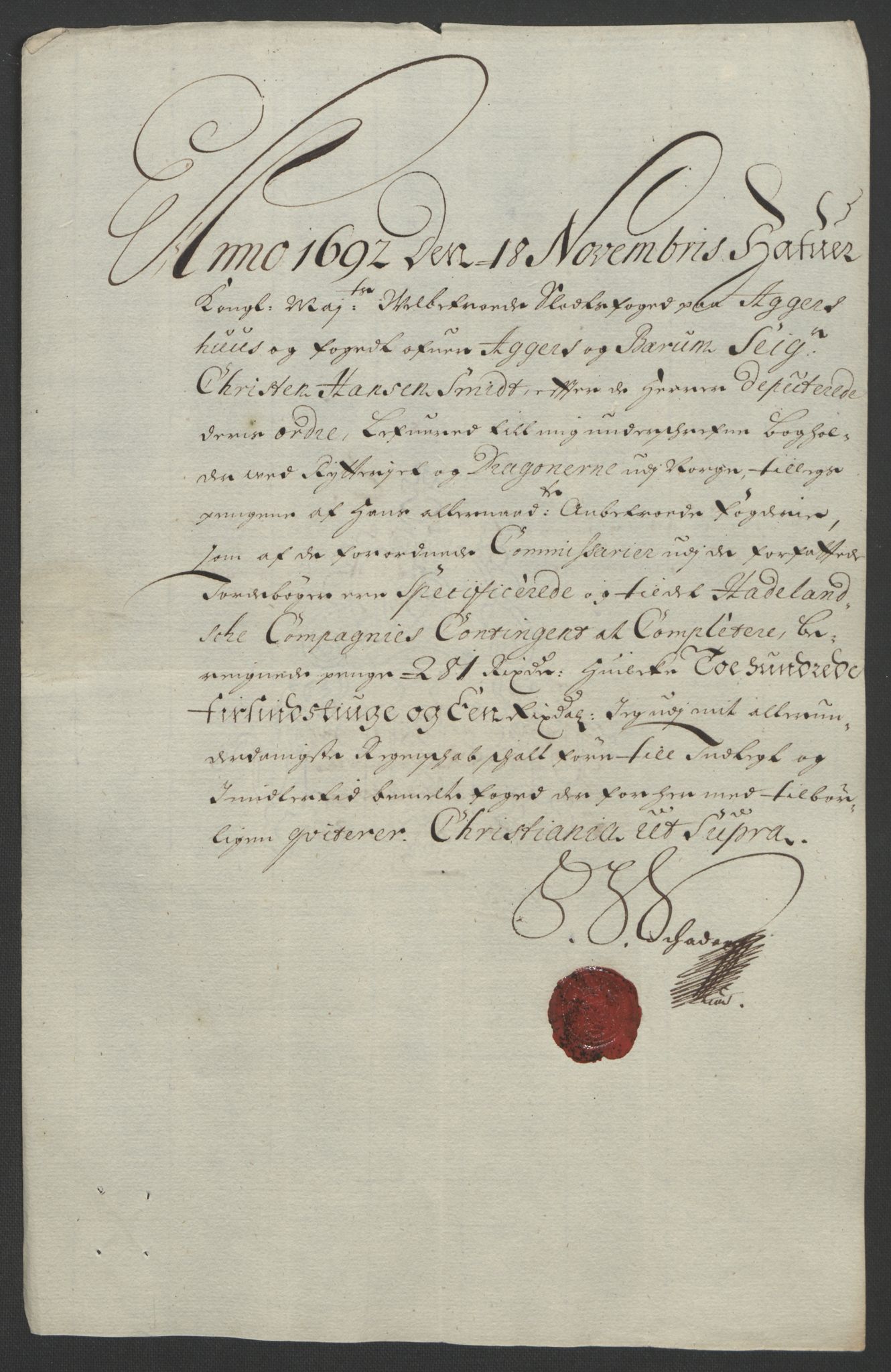 Rentekammeret inntil 1814, Reviderte regnskaper, Fogderegnskap, AV/RA-EA-4092/R08/L0426: Fogderegnskap Aker, 1692-1693, p. 152