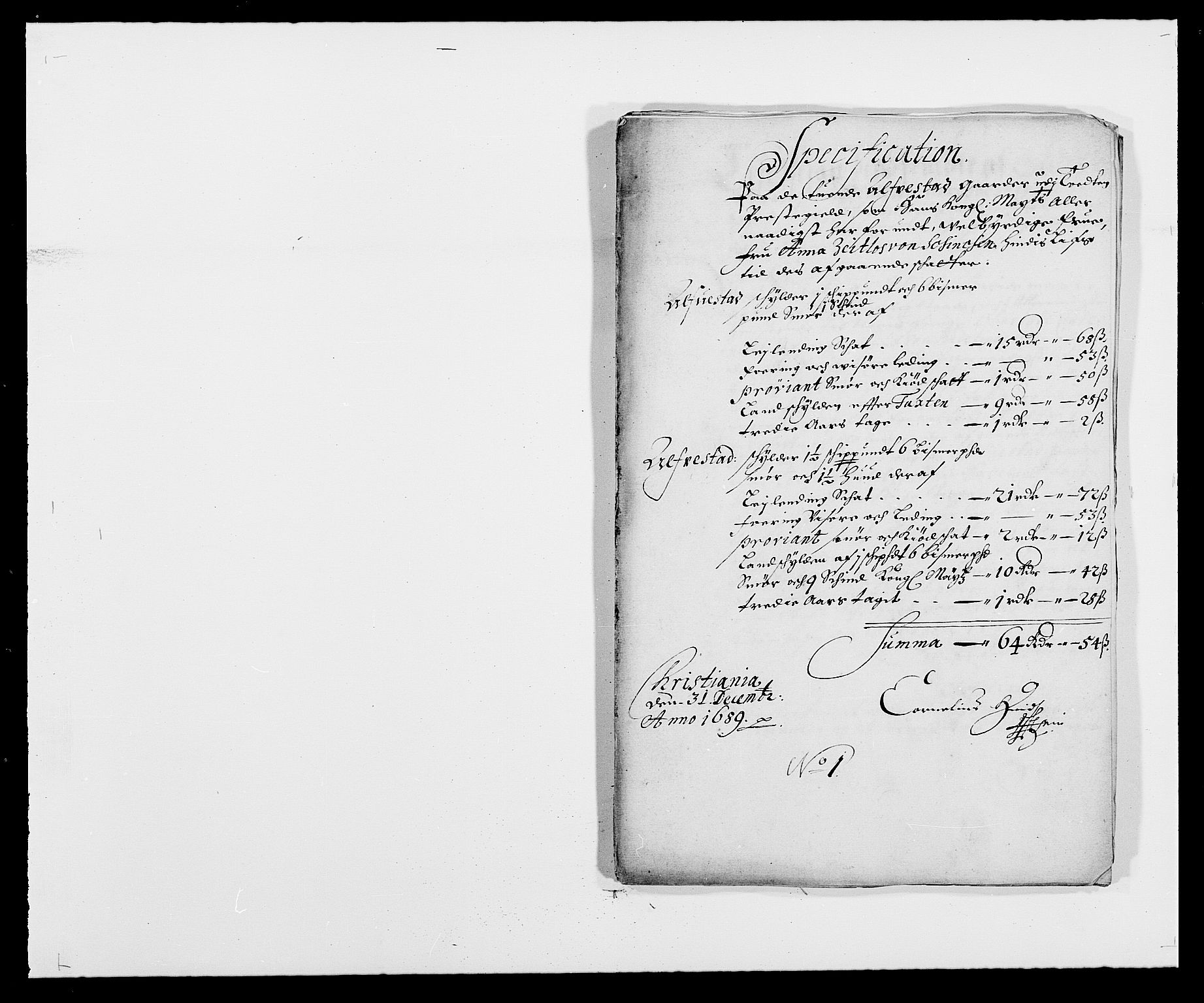 Rentekammeret inntil 1814, Reviderte regnskaper, Fogderegnskap, RA/EA-4092/R18/L1288: Fogderegnskap Hadeland, Toten og Valdres, 1689, p. 276