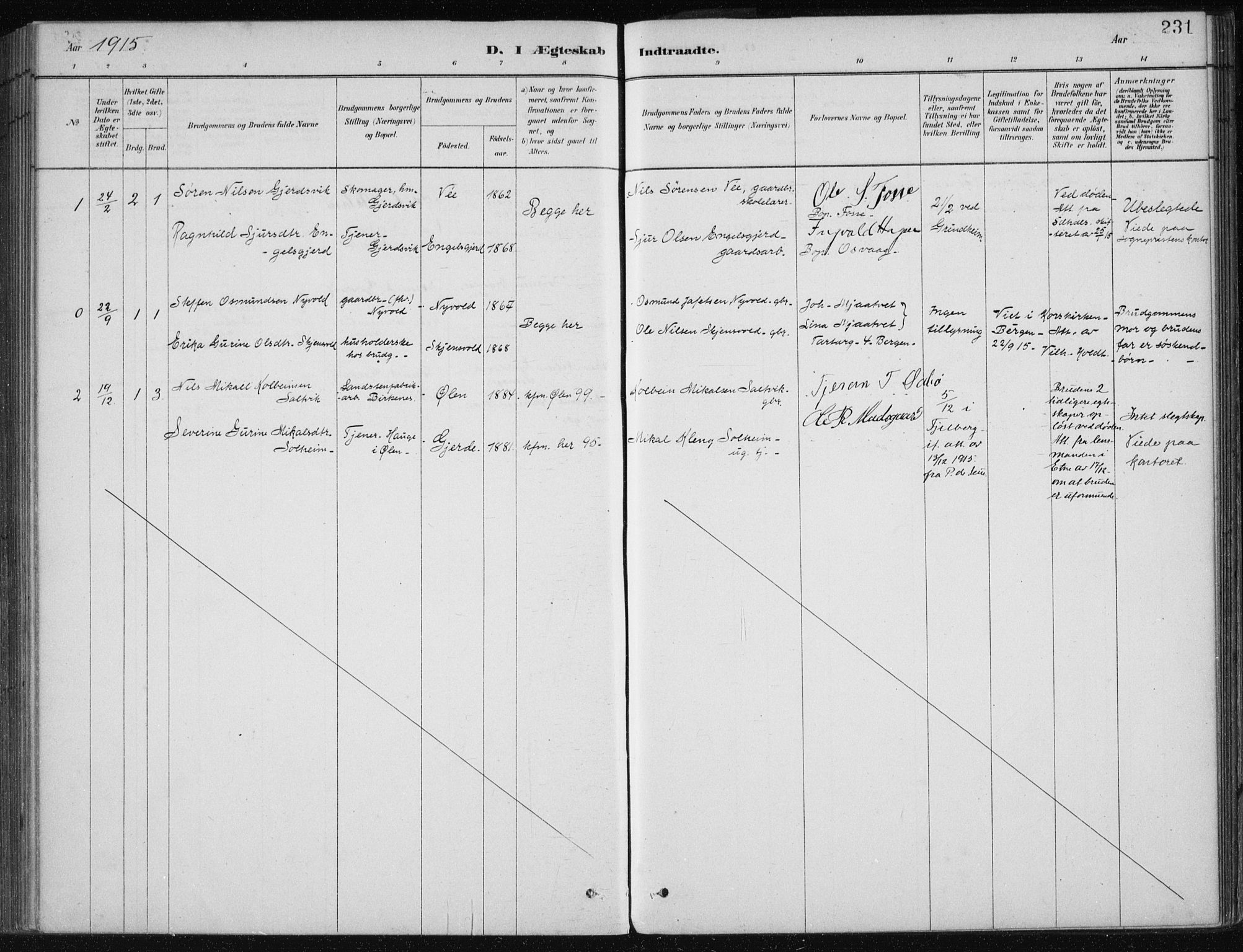Etne sokneprestembete, SAB/A-75001/H/Haa: Parish register (official) no. C  1, 1879-1919, p. 231