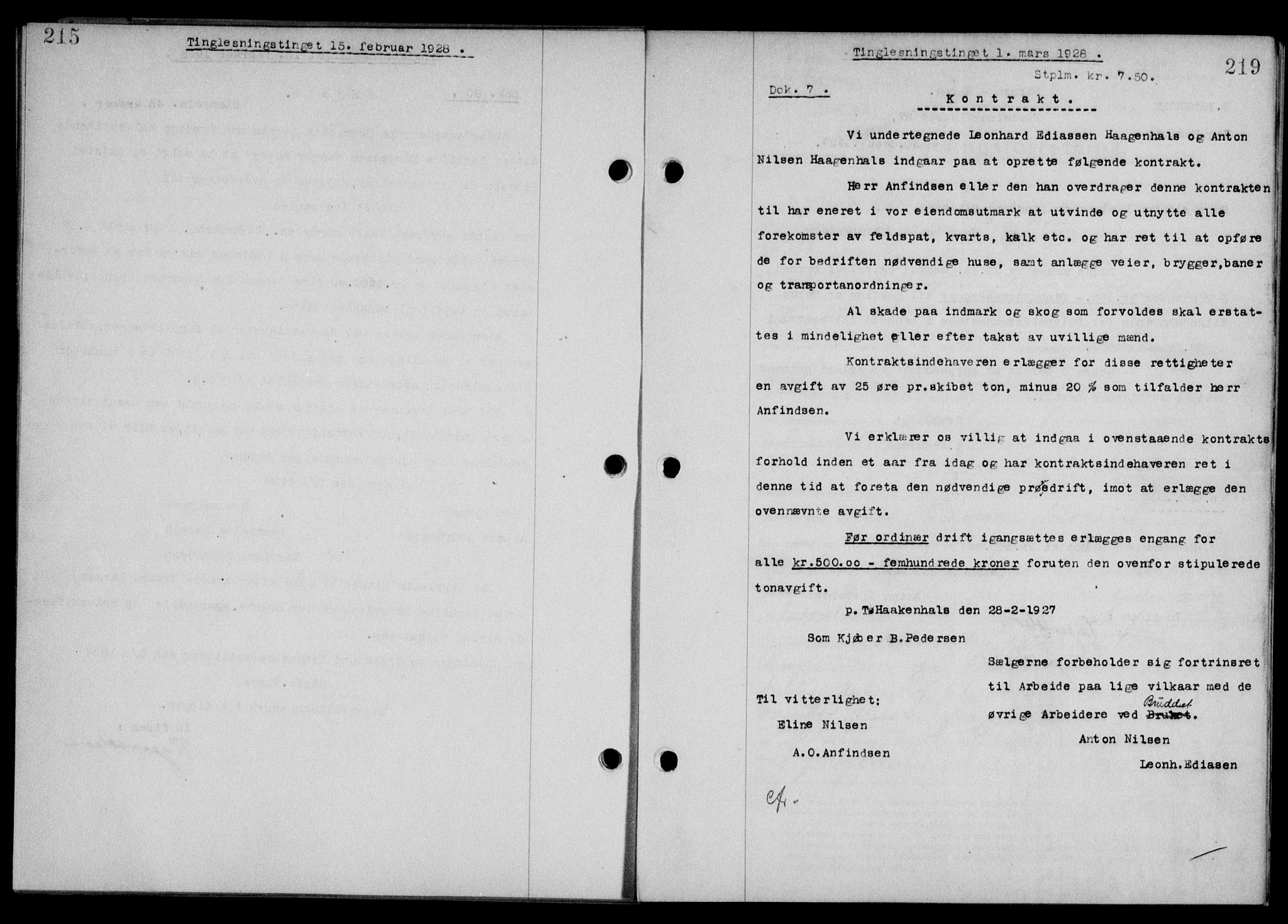 Steigen og Ofoten sorenskriveri, SAT/A-0030/1/2/2C/L0015/0002: Mortgage book no. 16 og 17-I, 1927-1928, Deed date: 01.03.1928